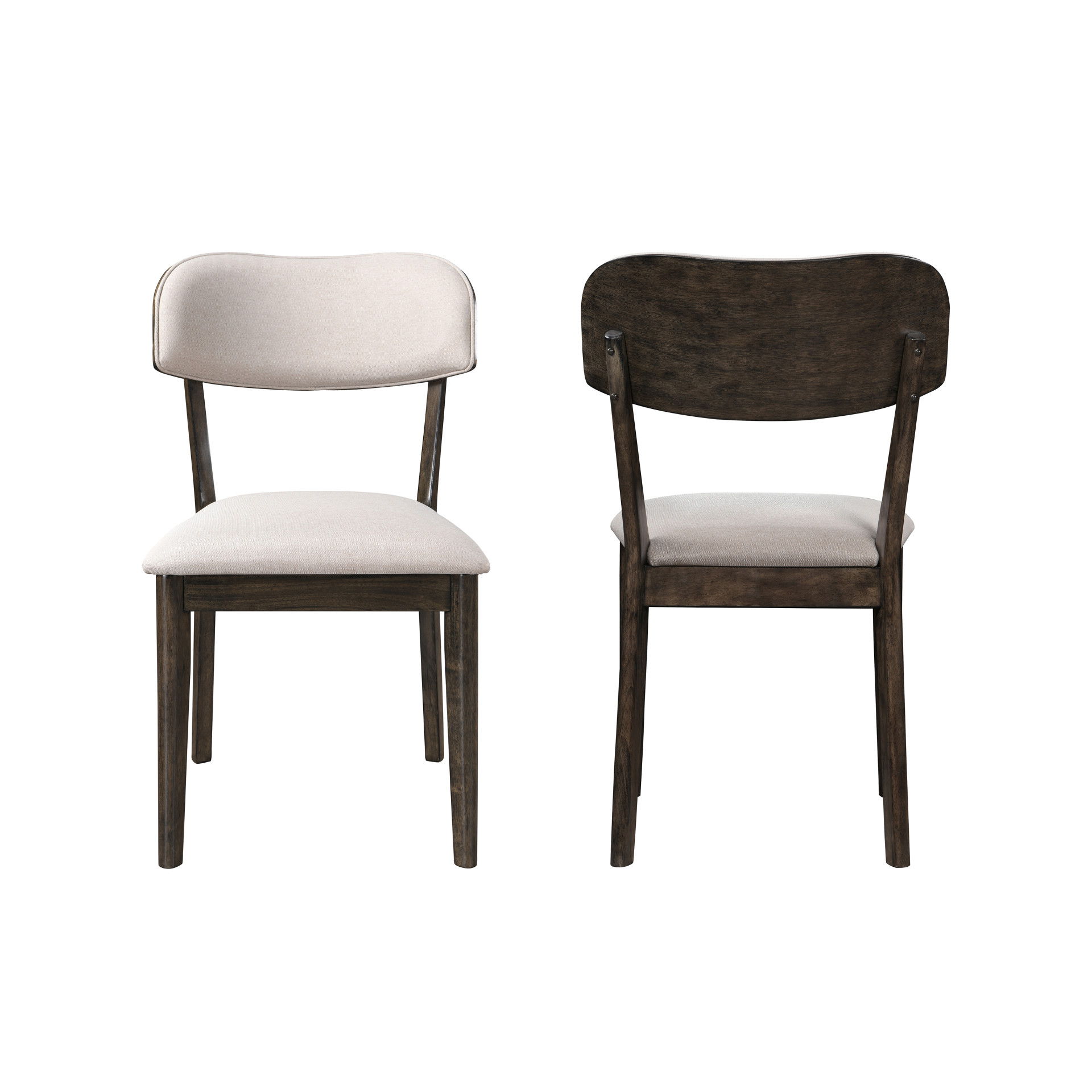 Rex - Open Back Dining Chair (Set of 2) - Brown And Beige, dark brown, view 6