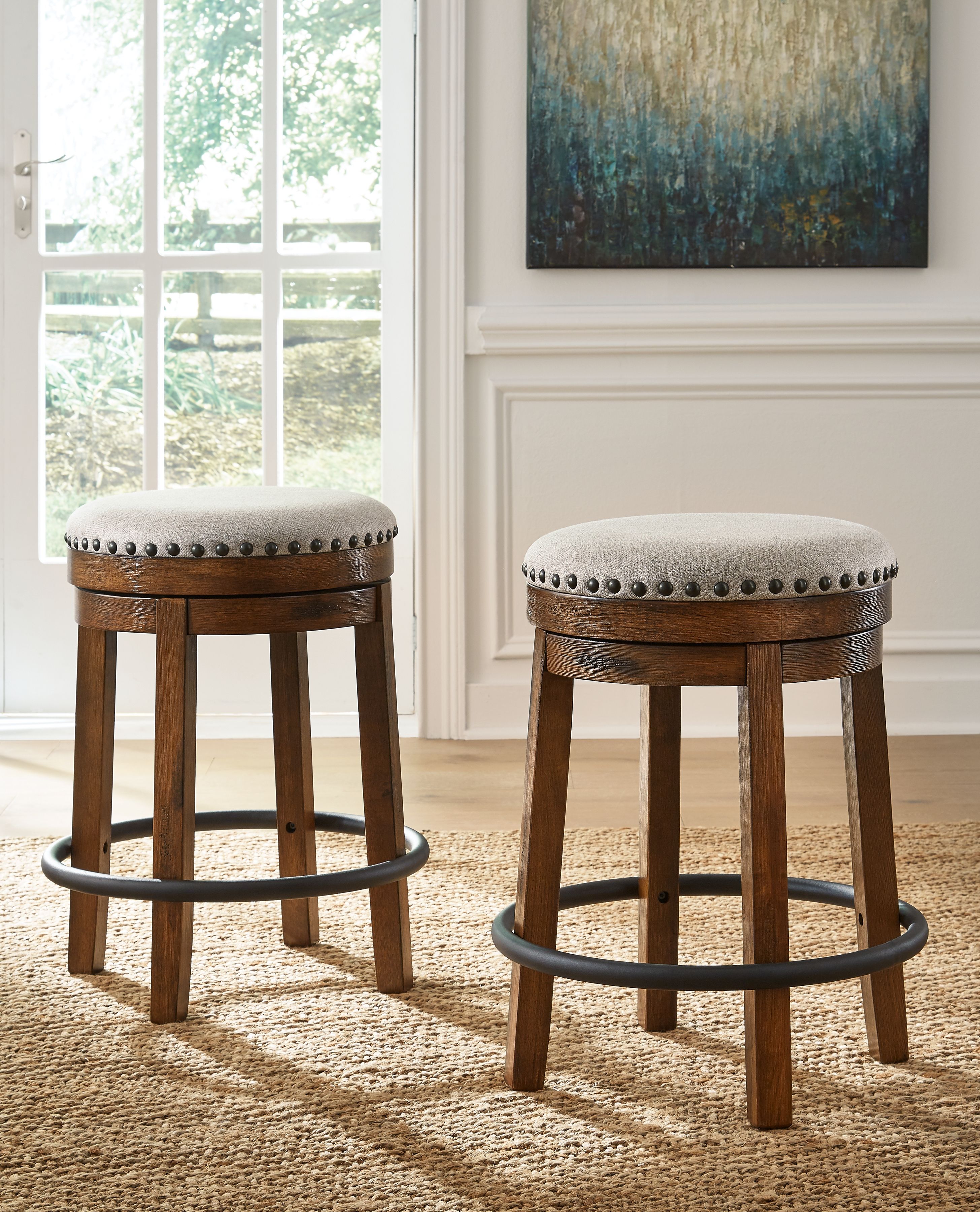 Valebeck - UPH Swivel Stool  - Brown / Black