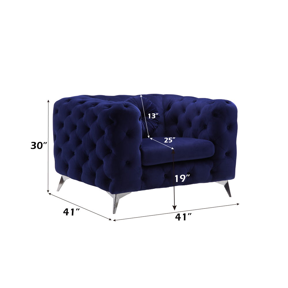 Atronia - Chair - Blue Velvet, blue, view 3