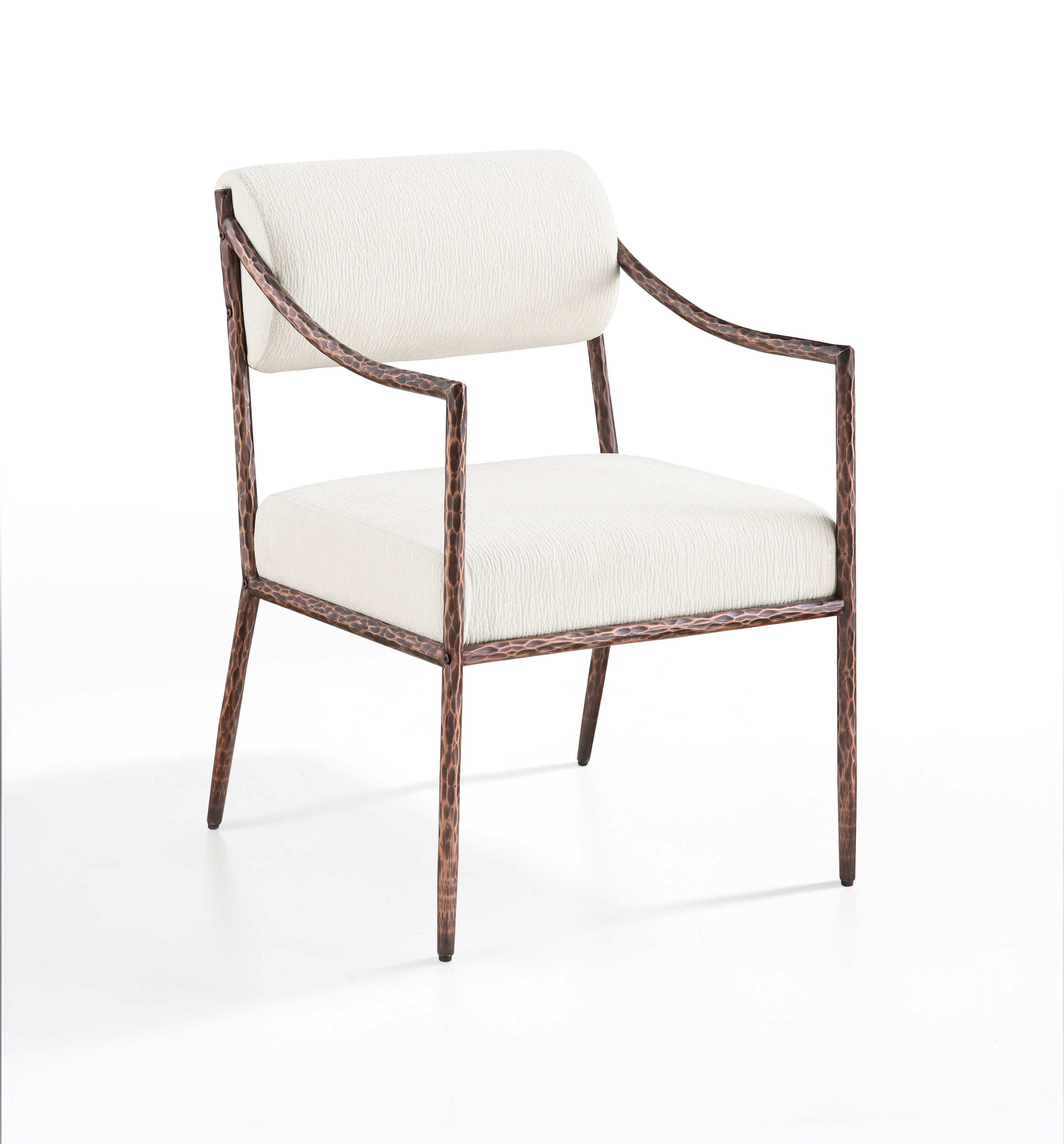 Bastille - Upholstered Dining Arm Chair (Set of 2) - Cream / Bronze