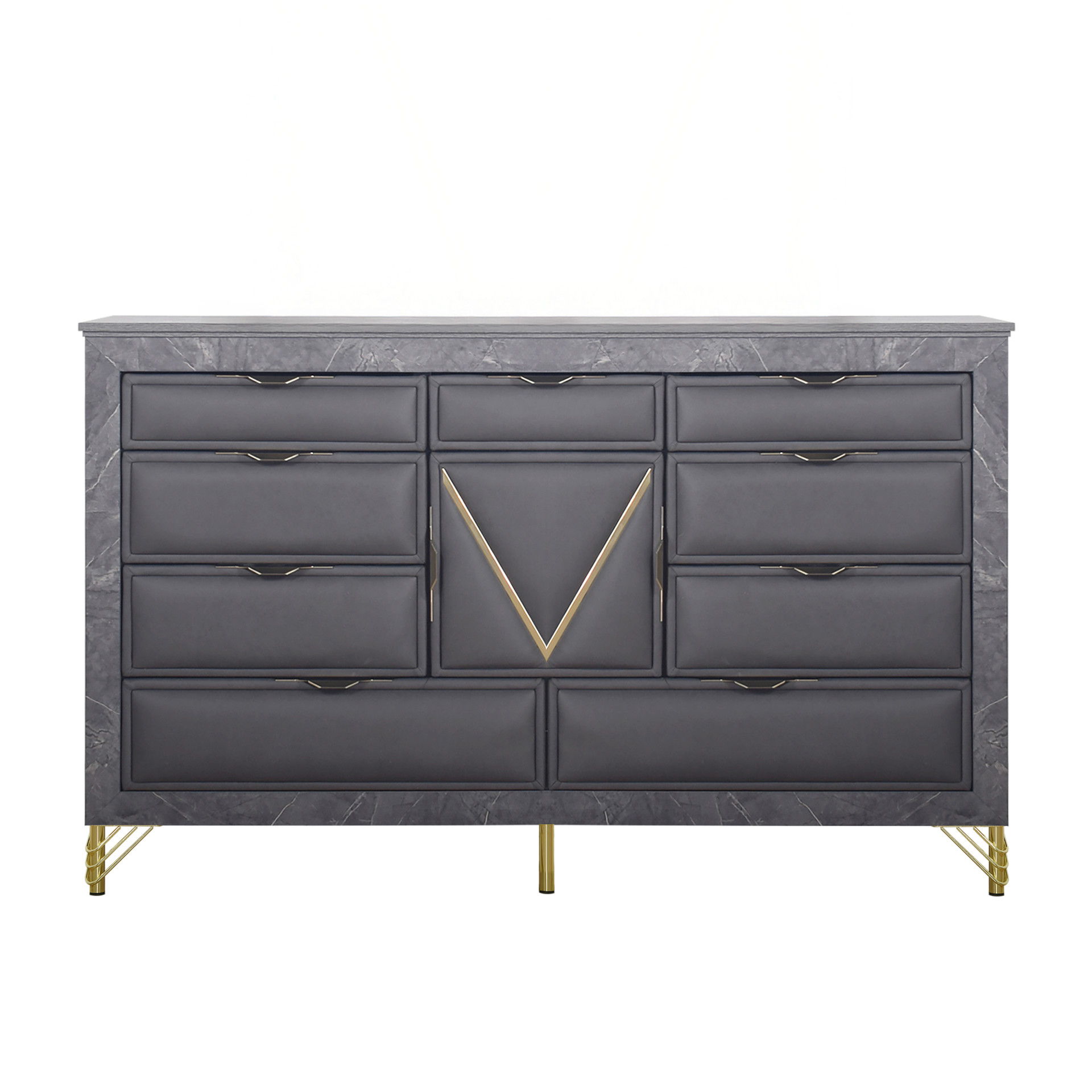 Symmetry - 10 Drawer Dresser - Charcoal
