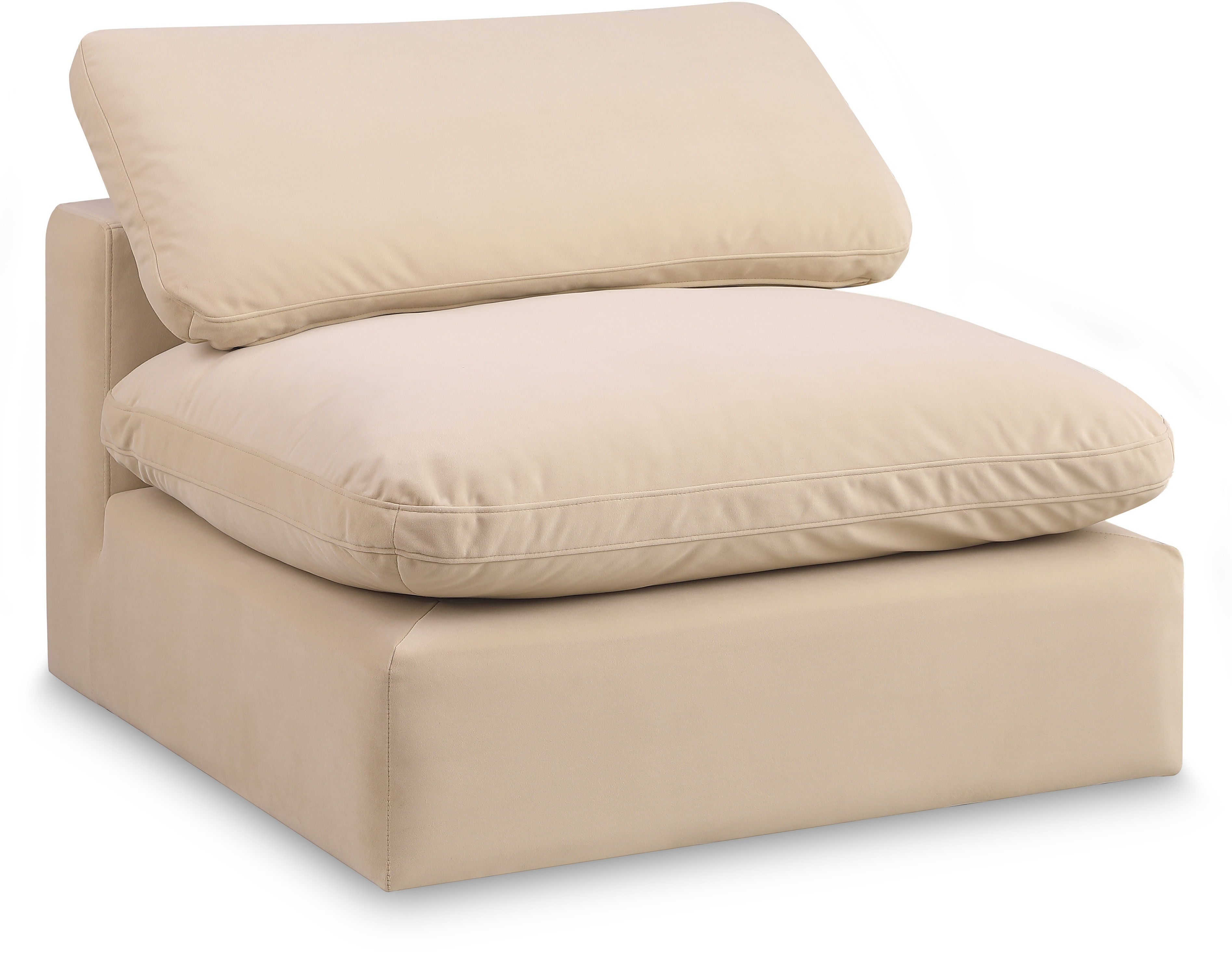 Comfy - Velvet Armless Chair - Beige