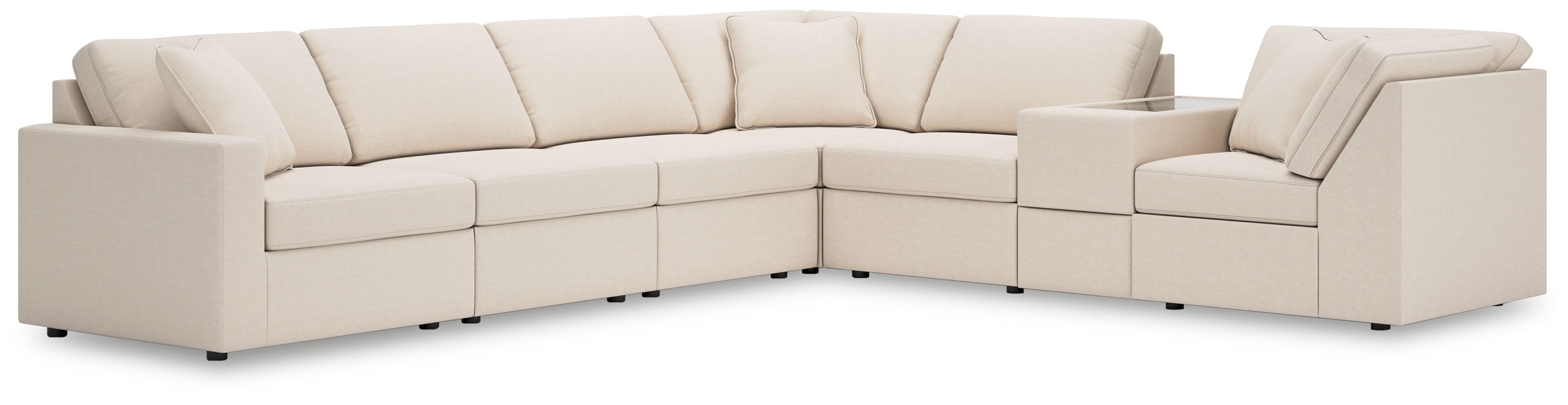 7 Pc · Sectional With Storage Console And Laf Corner Chair