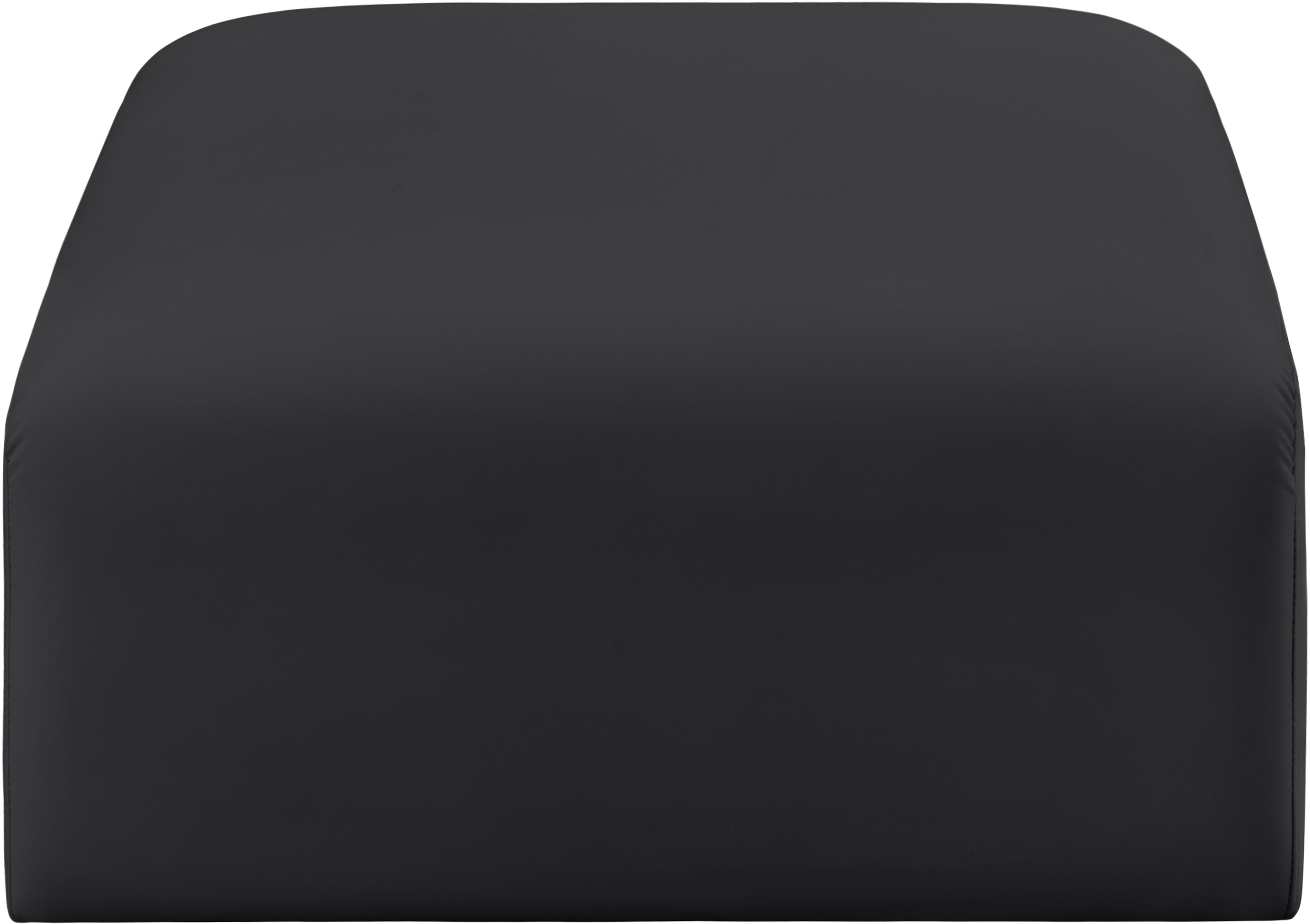 Arc - Faux Leather Ottoman - Black