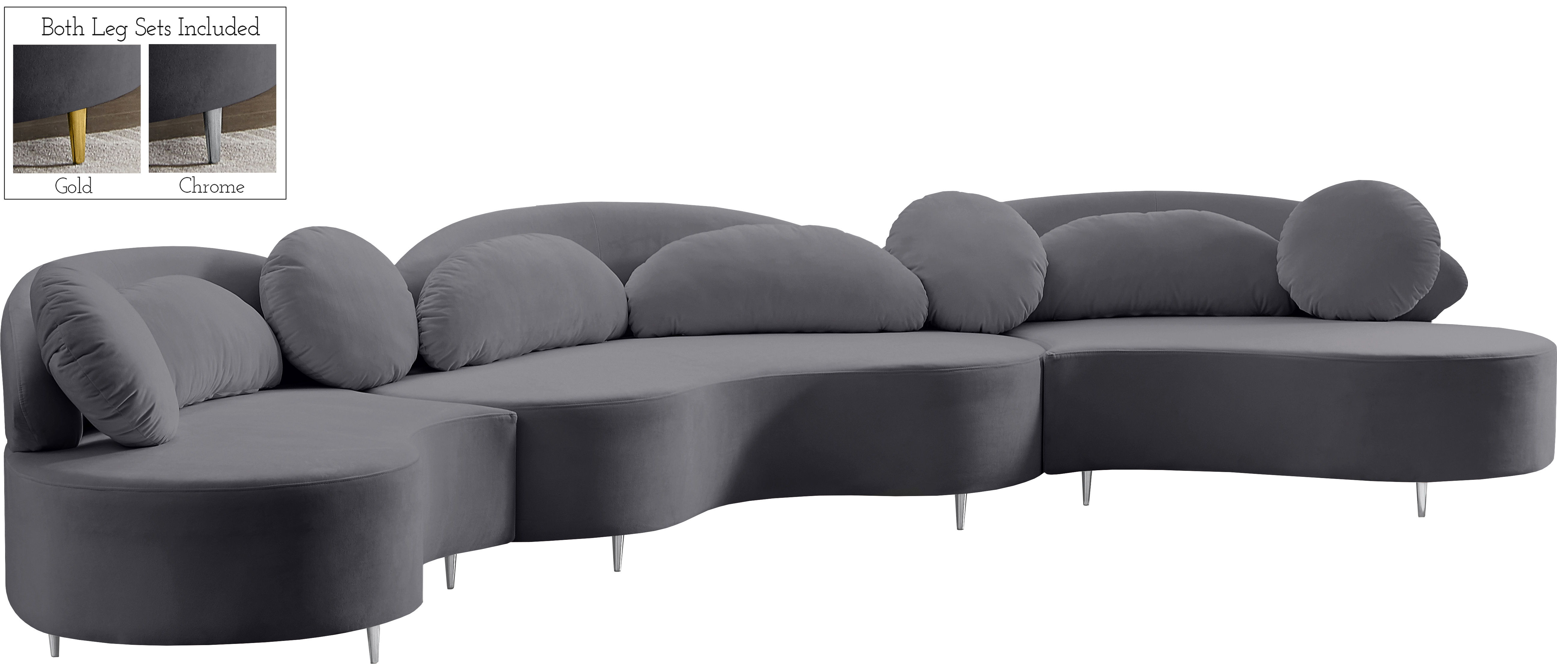 Vivacious - 3 Piece Sectional - Gray