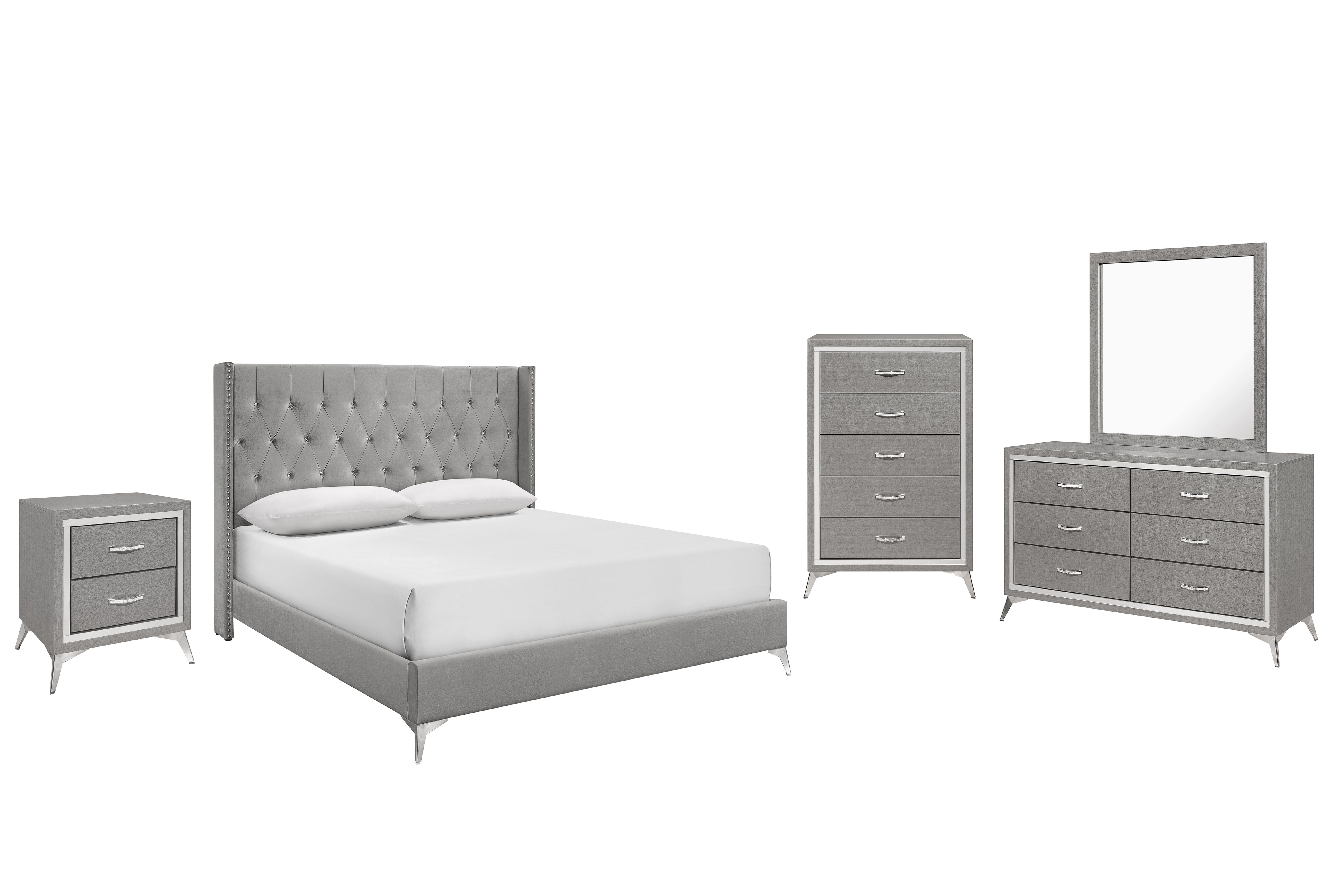 Eastern King · 5 Pc · Bed & Dresser & Mirror & Nightstand & Chest