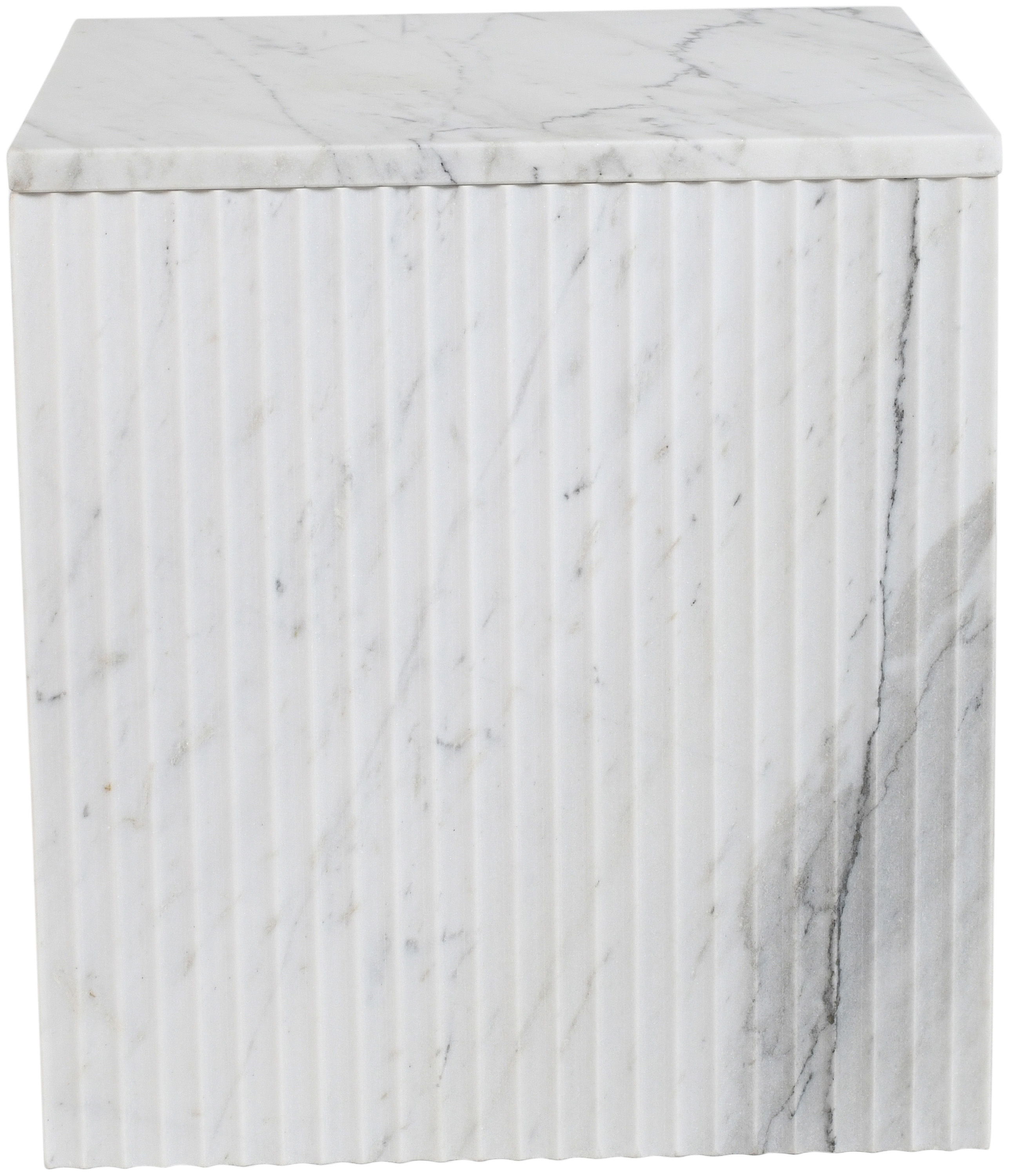 Pienza - Marble End Table - White
