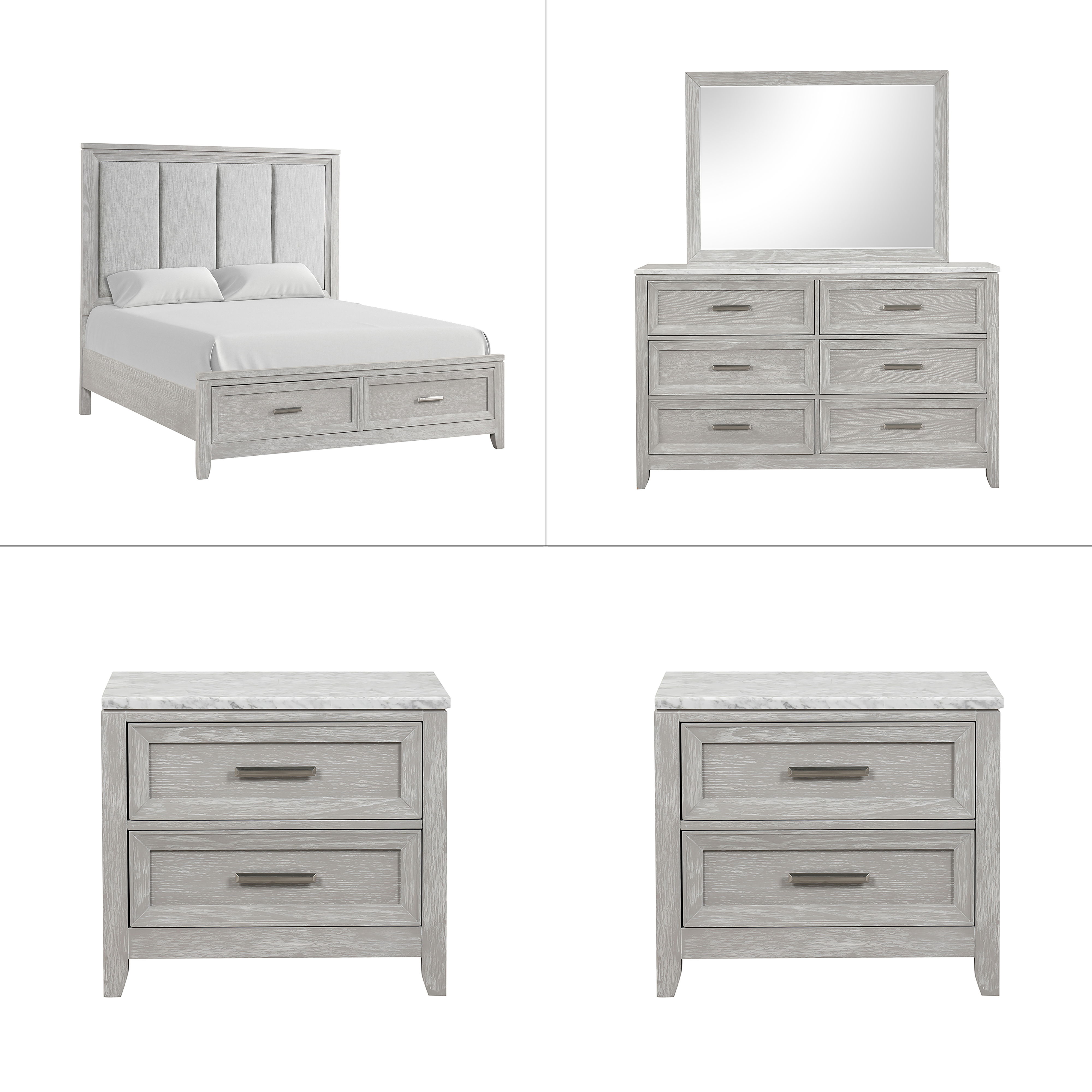 Queen · 5 Pc · Bed & Dresser & Mirror & 2 Nightstands
