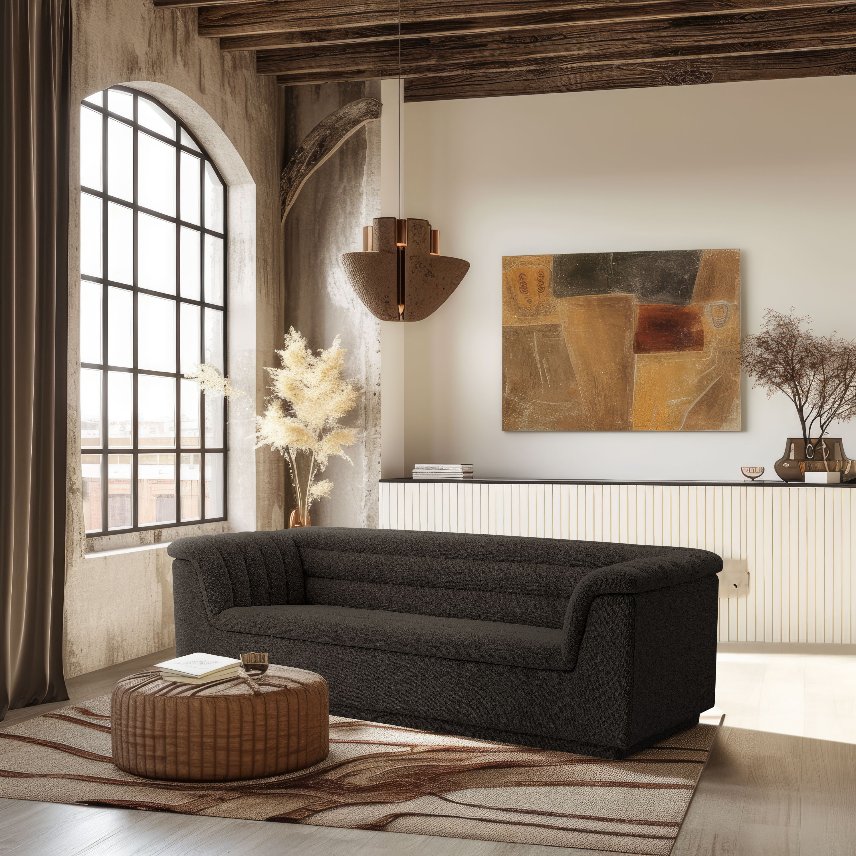 Cascade - Boucle Sofa - Brown