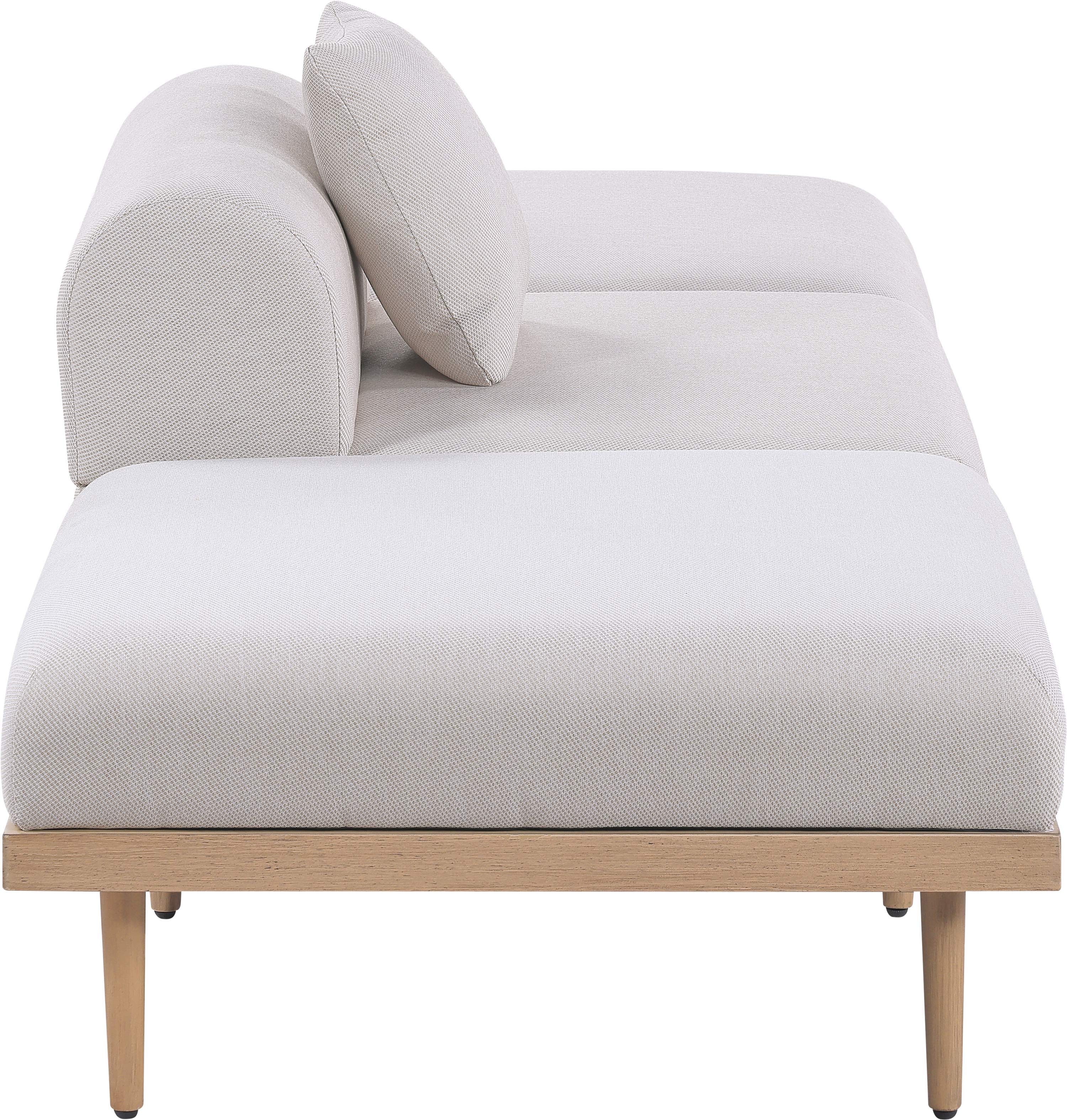 Laguna - 3 Piece Resilient Water Resistant Fabric Outdoor Patio Modular Sofa - Beige