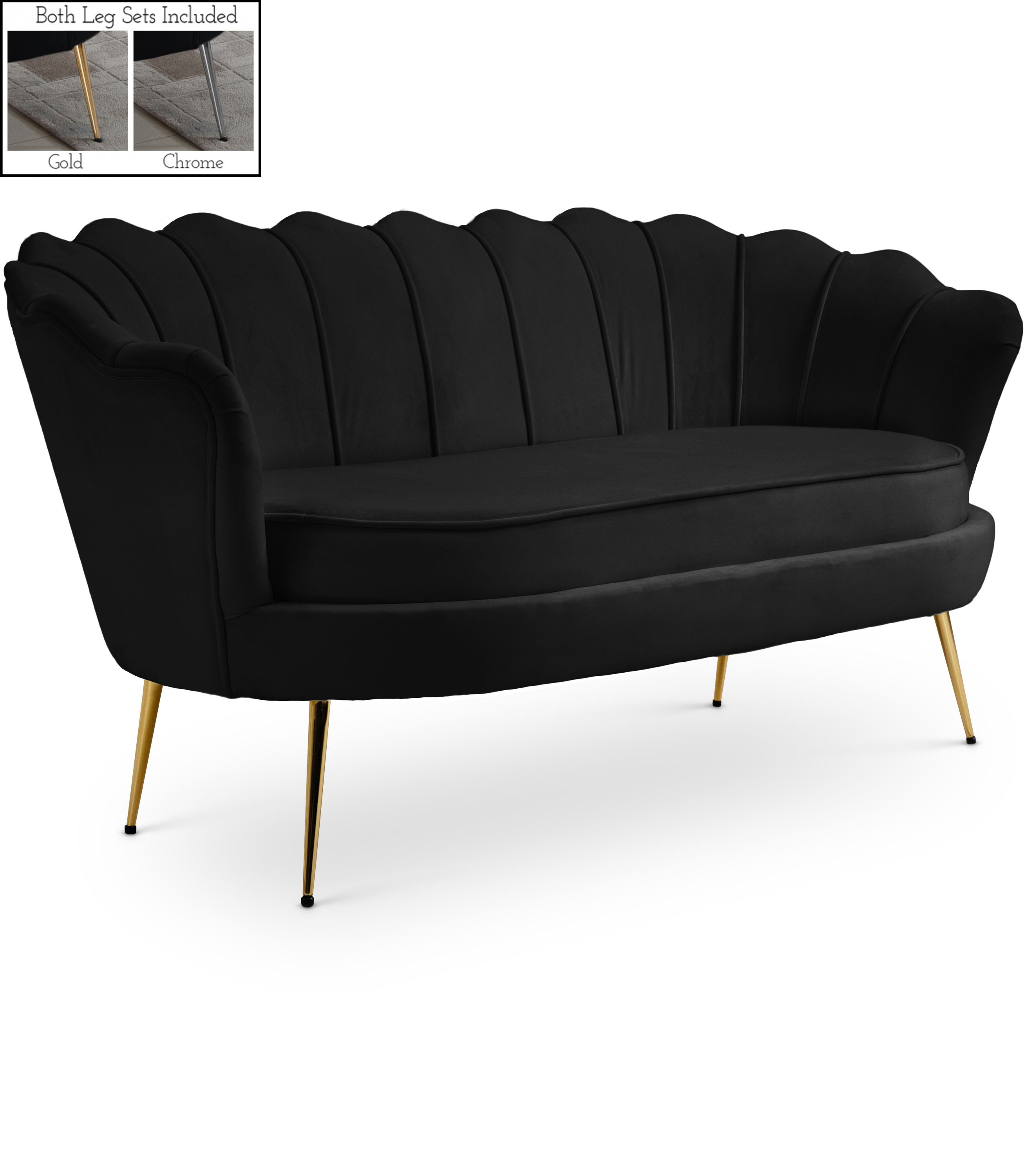 Gardenia - Loveseat - Black