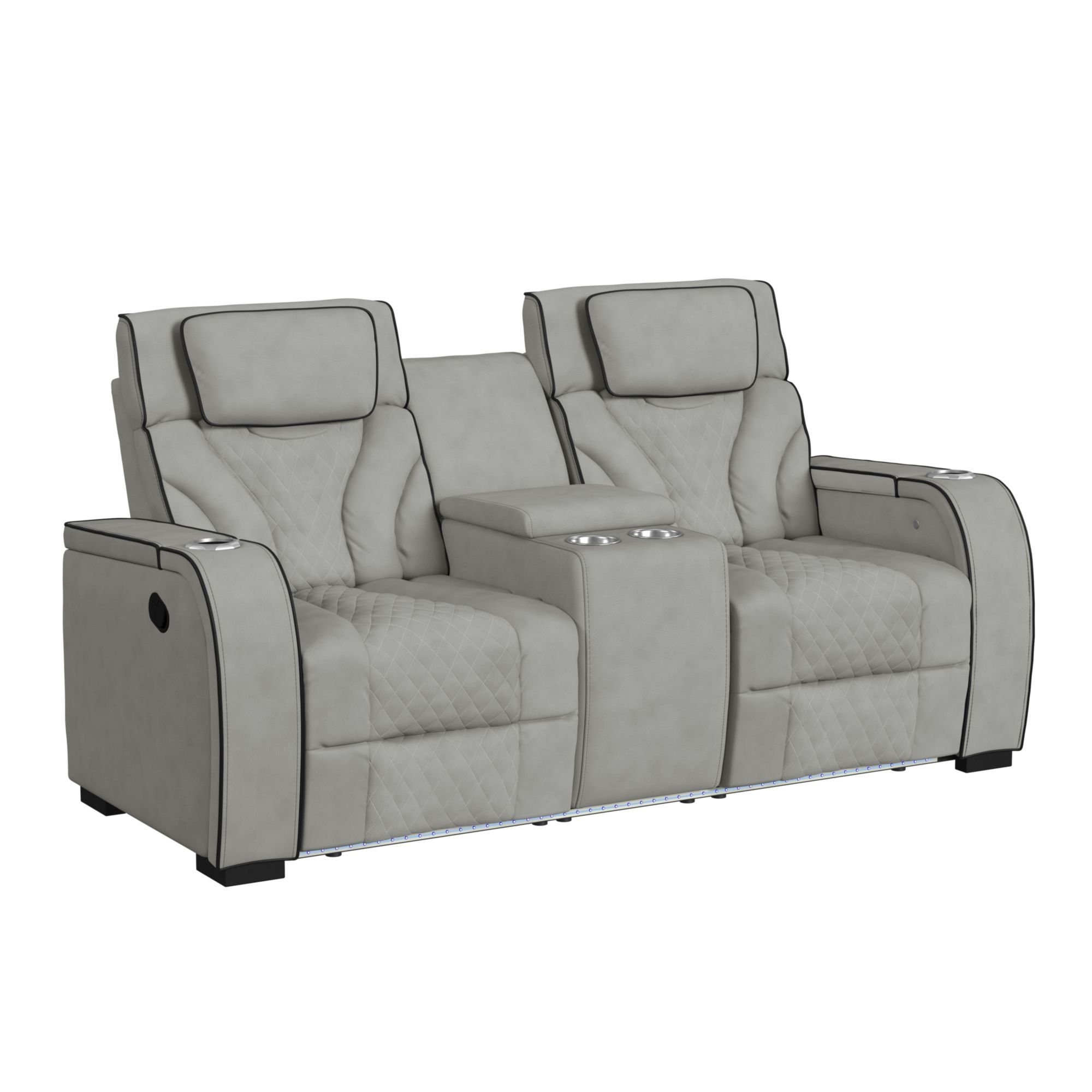 Motion Loveseat With Console, And LED