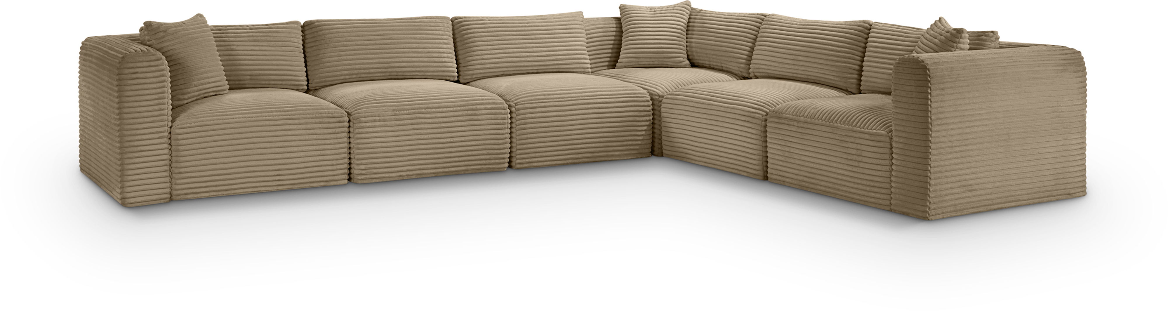 Shaggy - 6 Piece Modular Corner Sectional - Taupe