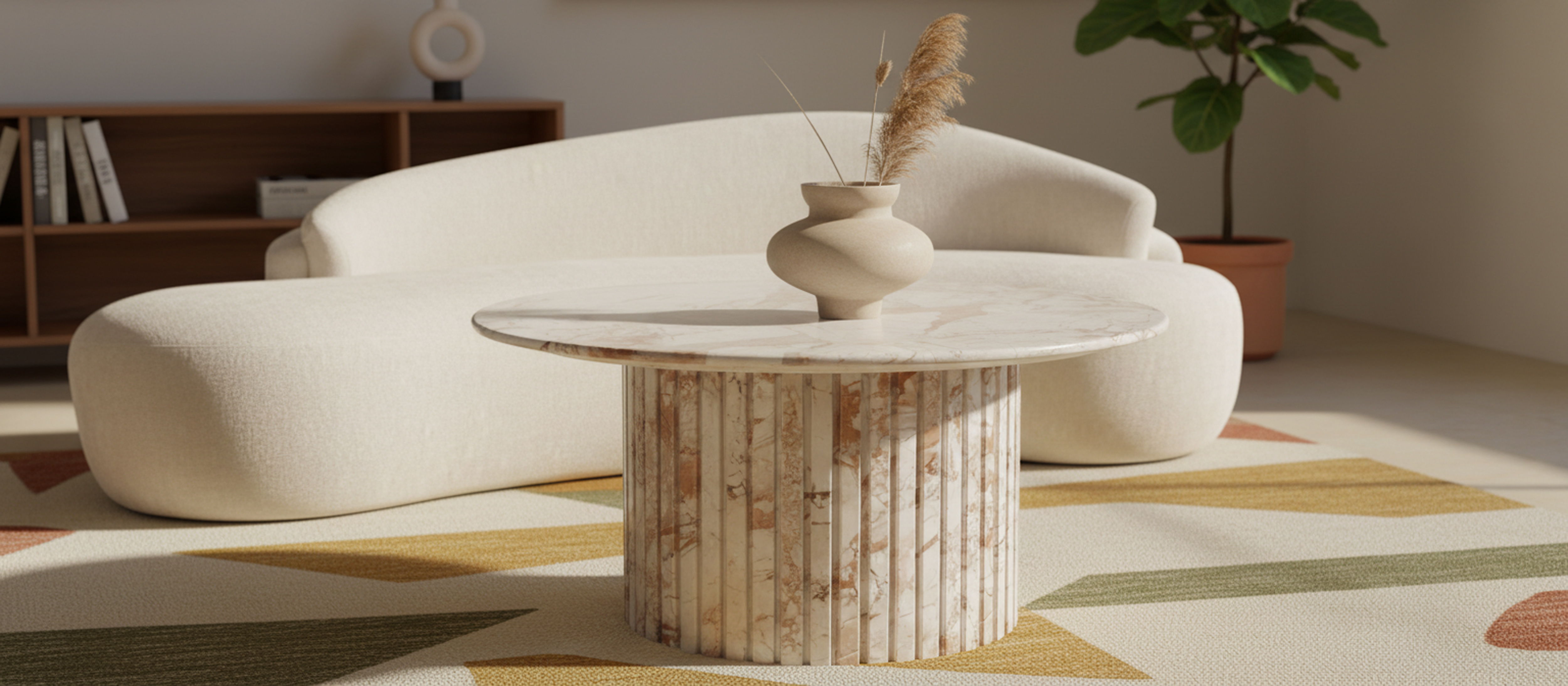 Genoa - Marble Coffee Table - Cream