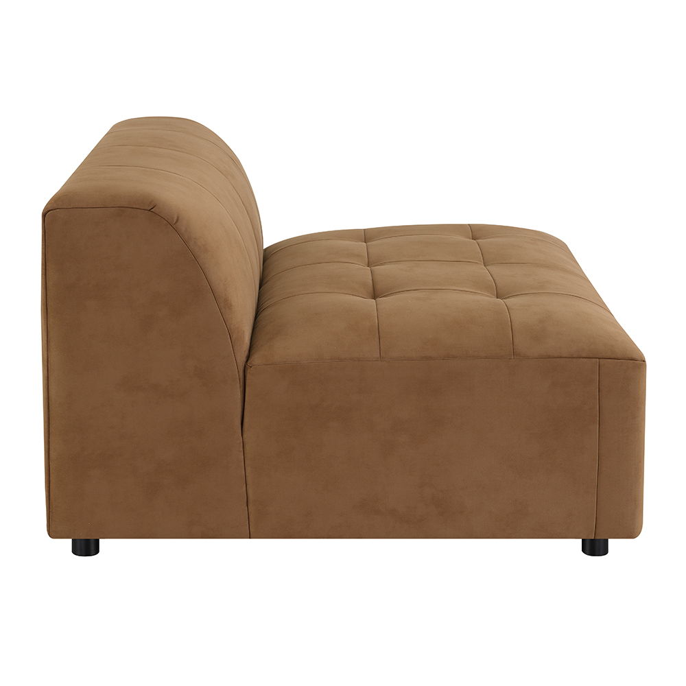 Zoey - Modular - Armless Chair - Chocolate Suede, dark brown, view 3