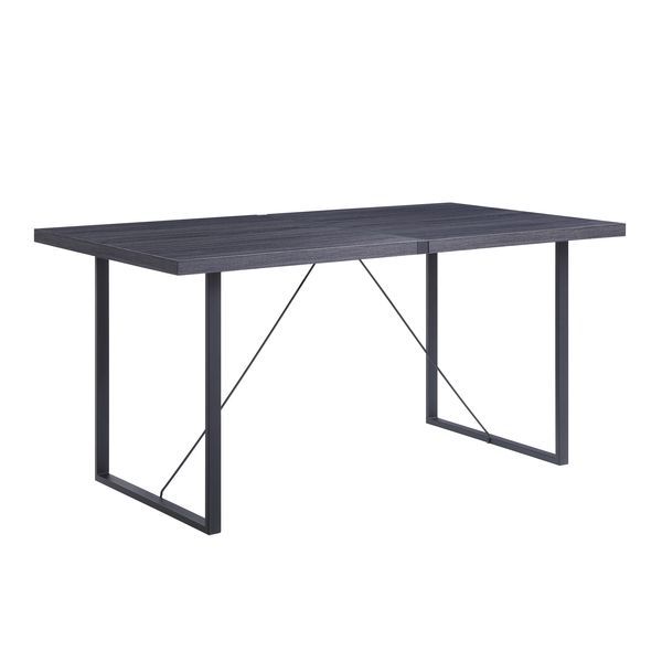 Nakula - Dining Table - Gray Oak & Black, black