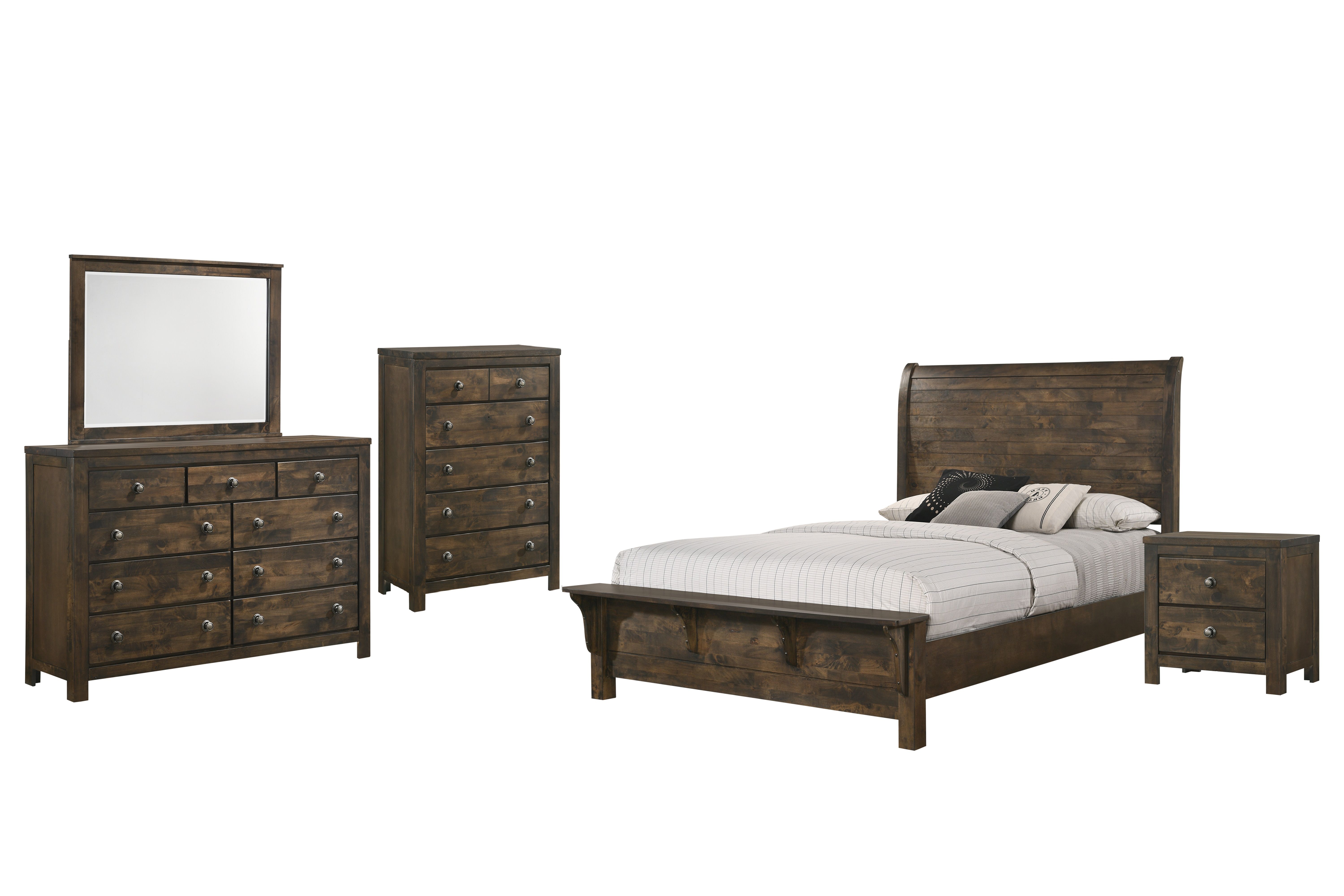 Eastern King · 5 Pc · Bed & Dresser & Mirror & Nightstand & Chest