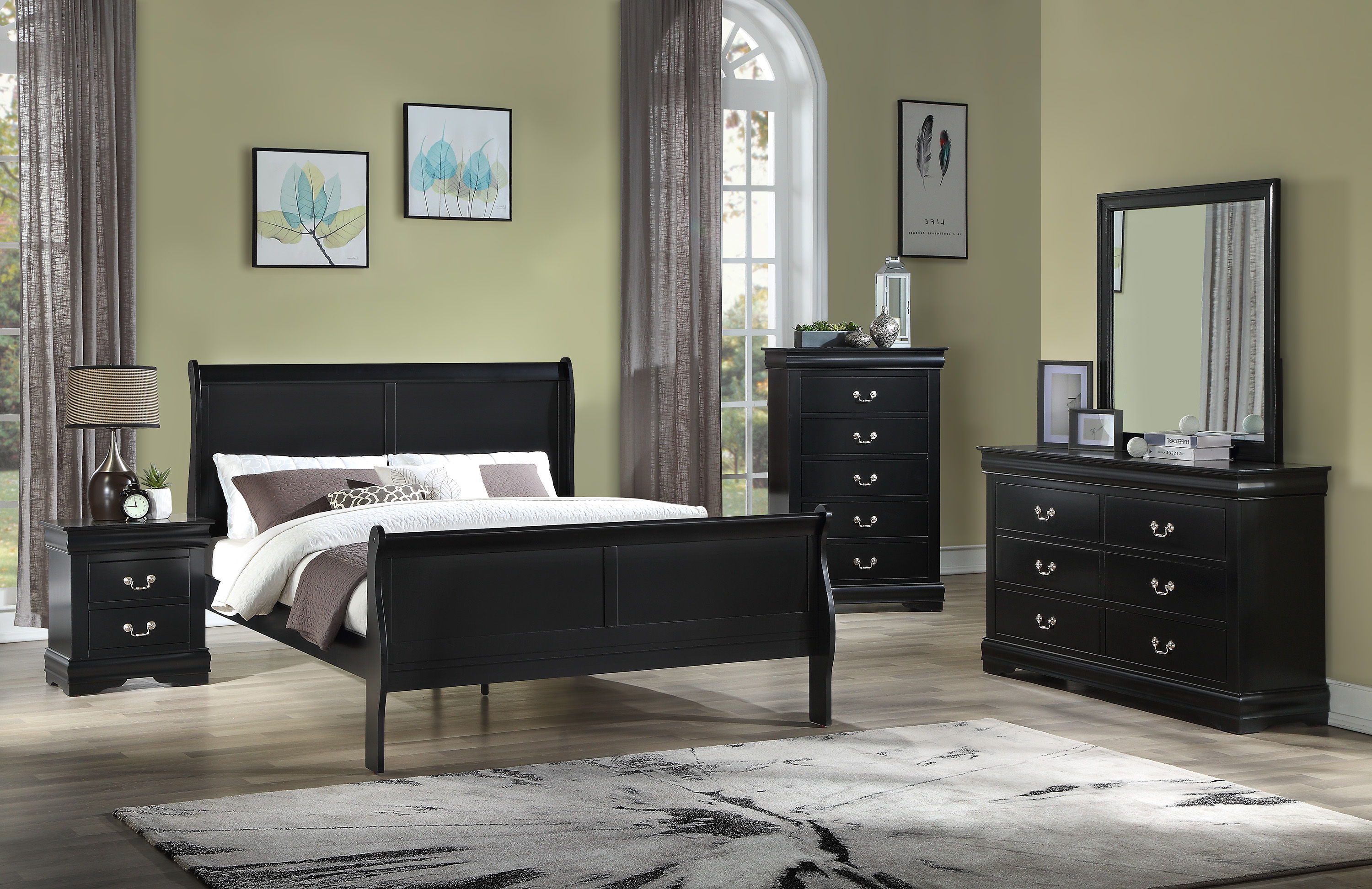 Louis Philip Black Bedroom Group Image