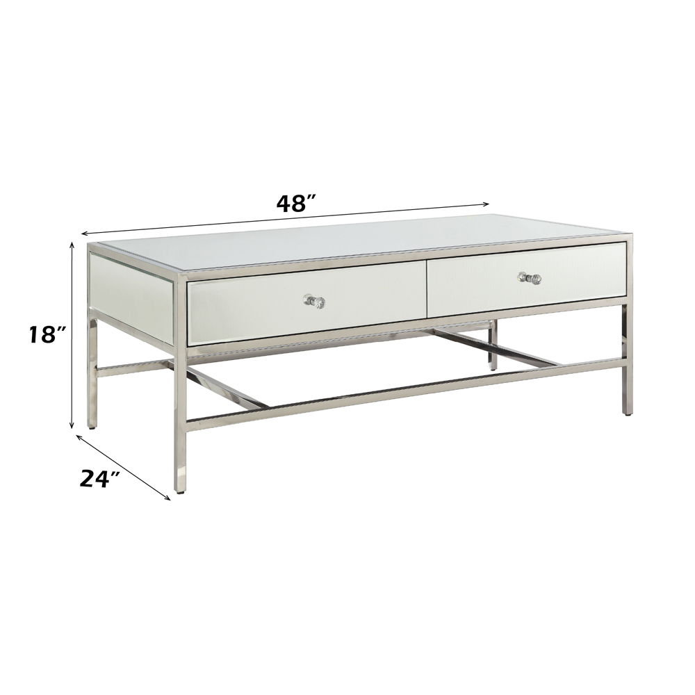 Weigela - Coffee Table - Mirrored & Chrome, silver, view 3