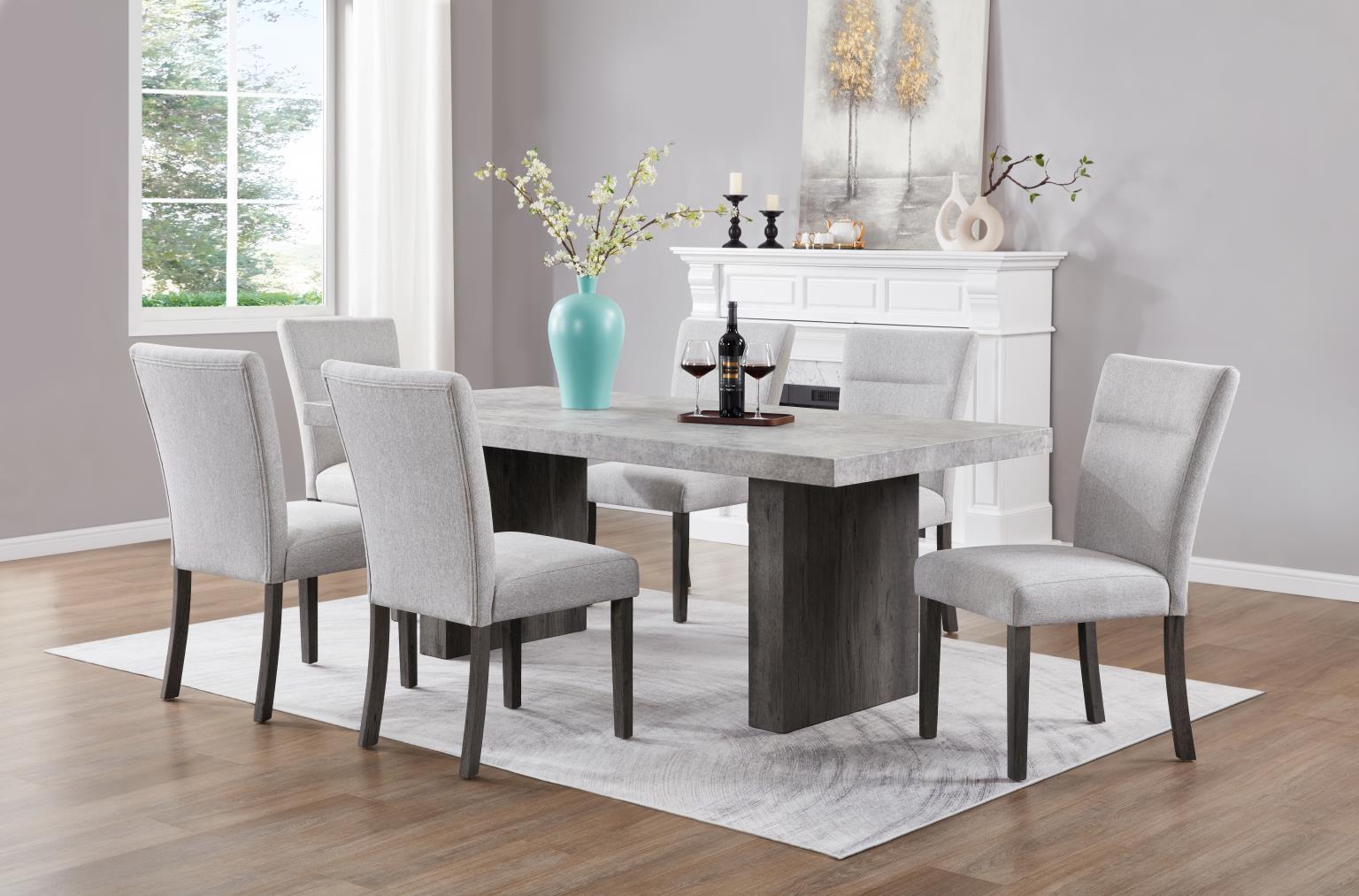 D149 - 5 Piece Dining Room Set (Table, 4 Side Chairs) - Gray