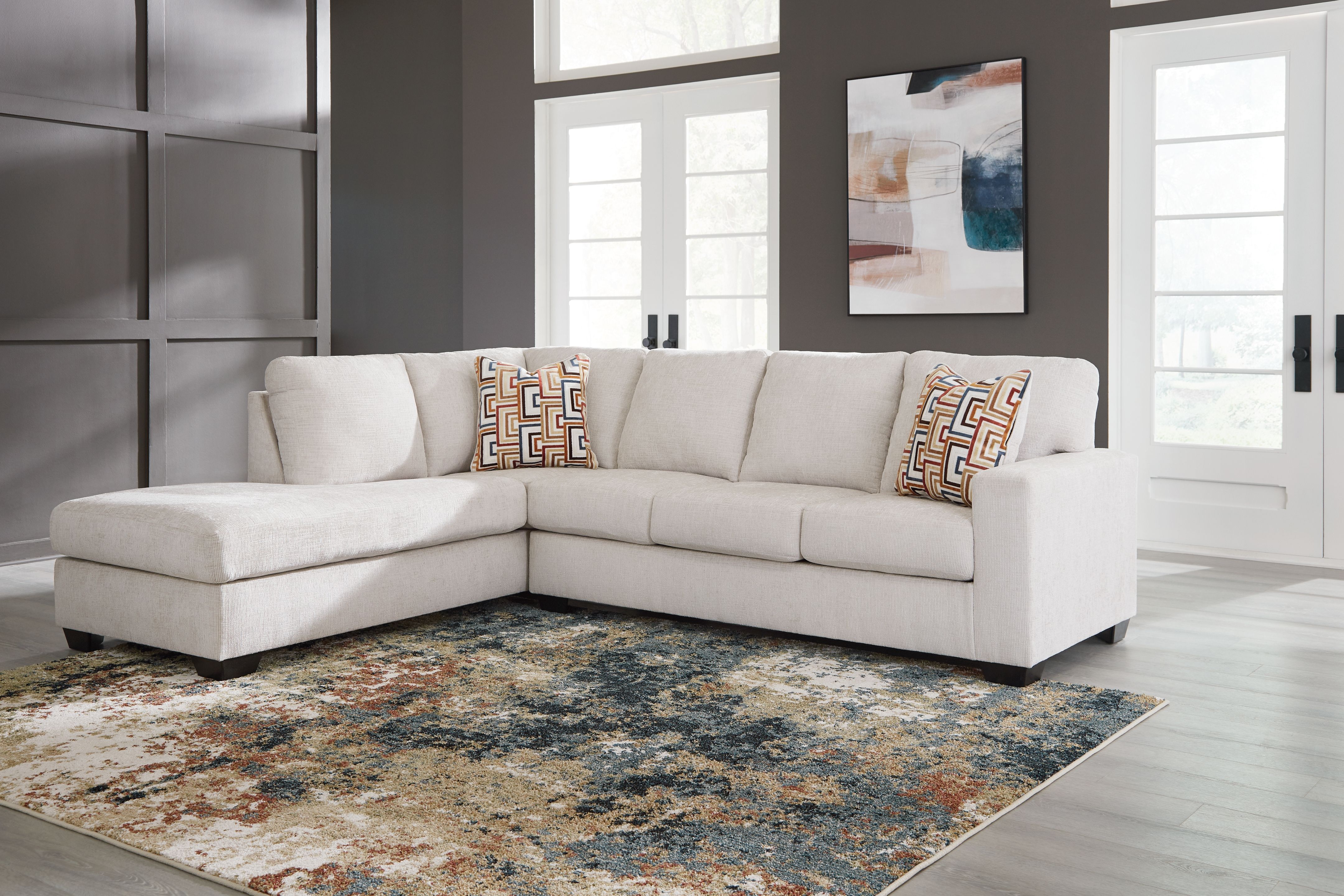Ashley Furniture Aviemore - 2-Piece Sectional With Laf Corner Chaise - Stone - Image 2