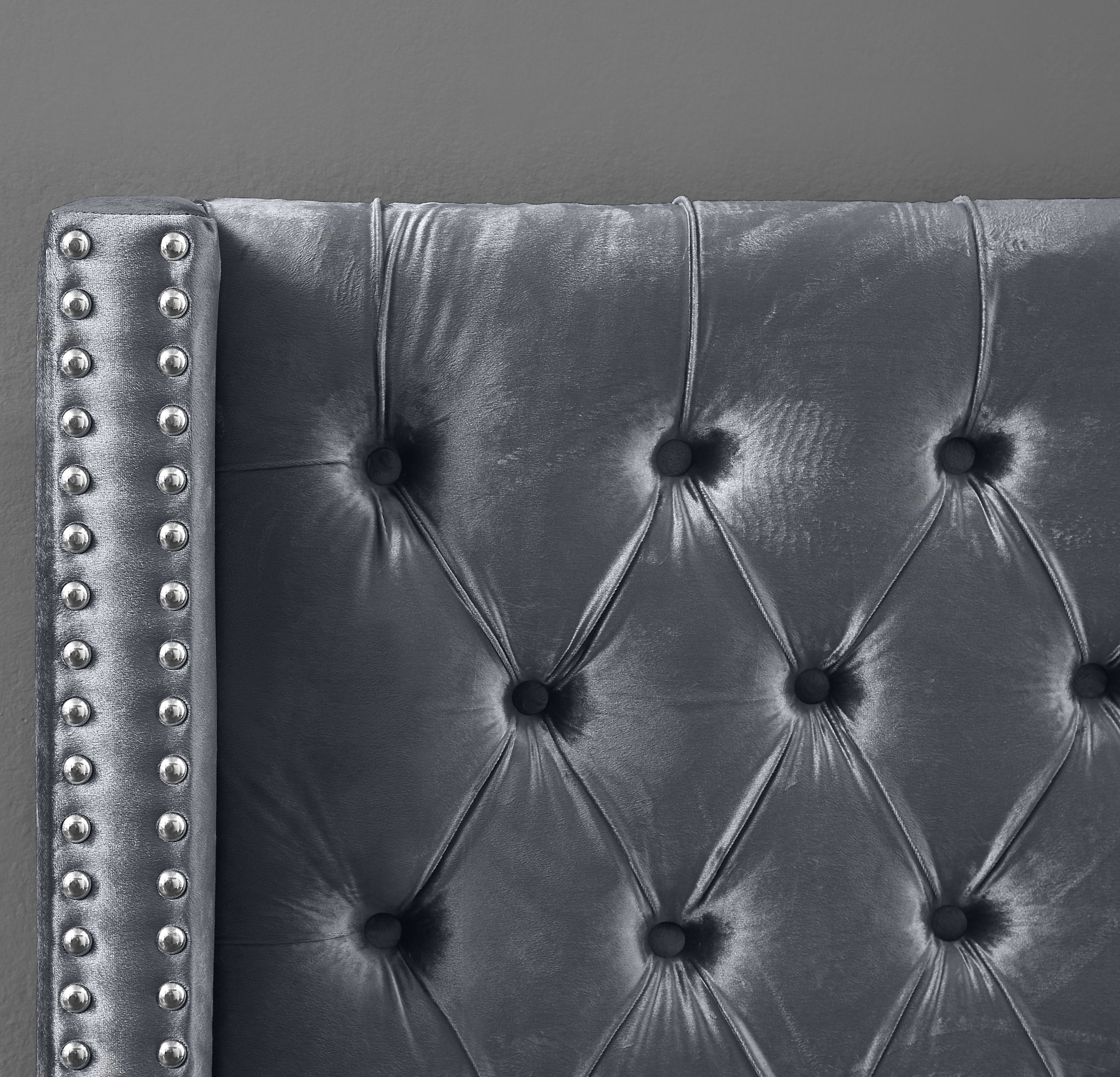 Aiden - Upholstered Twin Bed - Gray