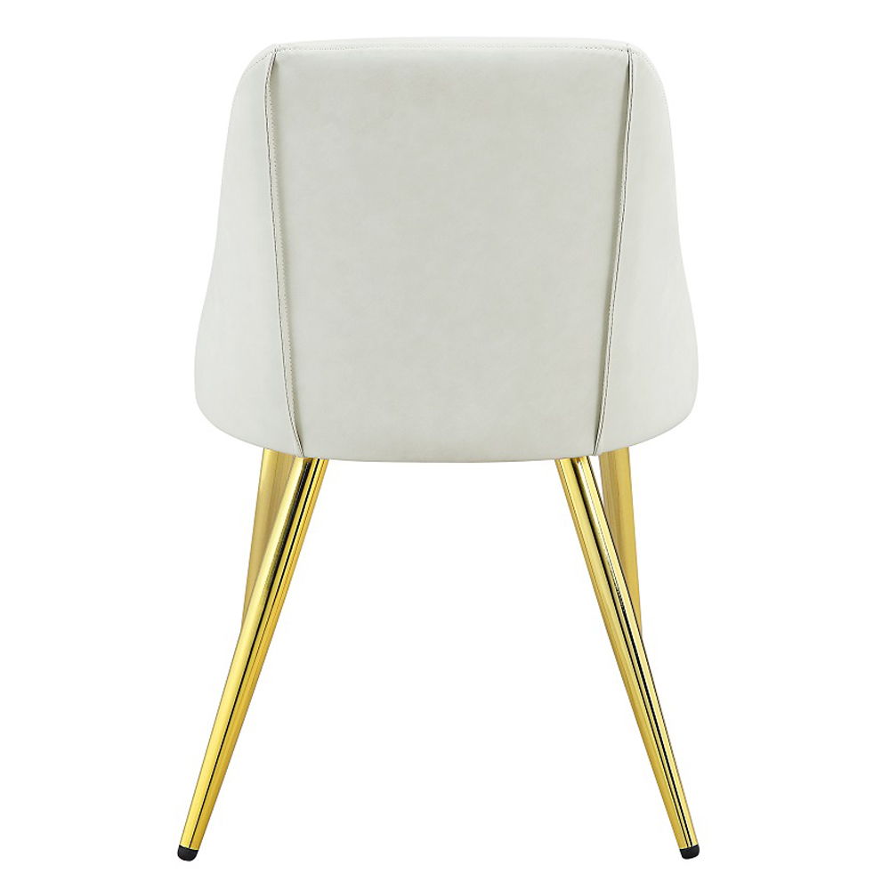 Gaines - Side Chair (Set of 2) - White Synthetic Leather, white, view 3