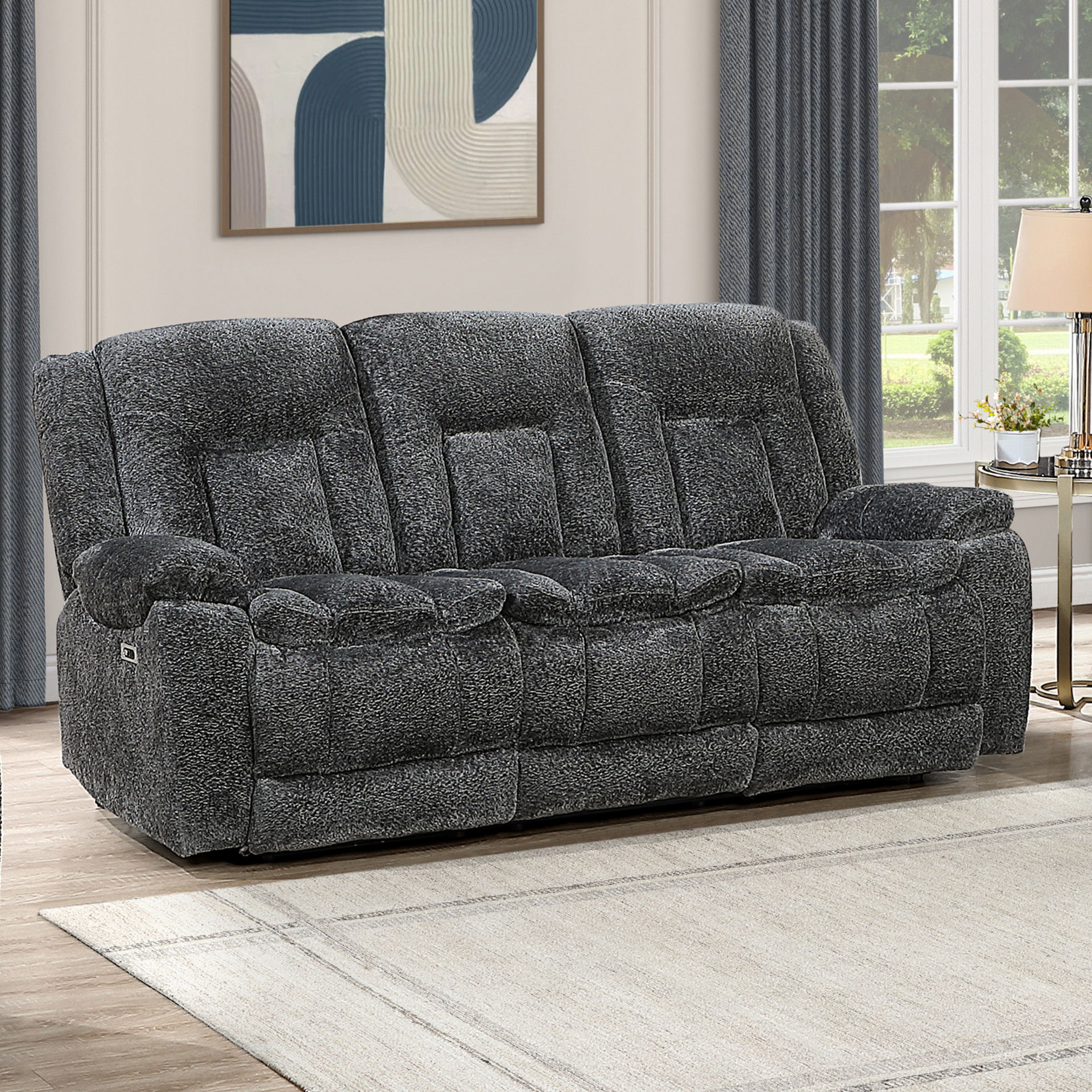 Reclining Sofa With Power Footrest