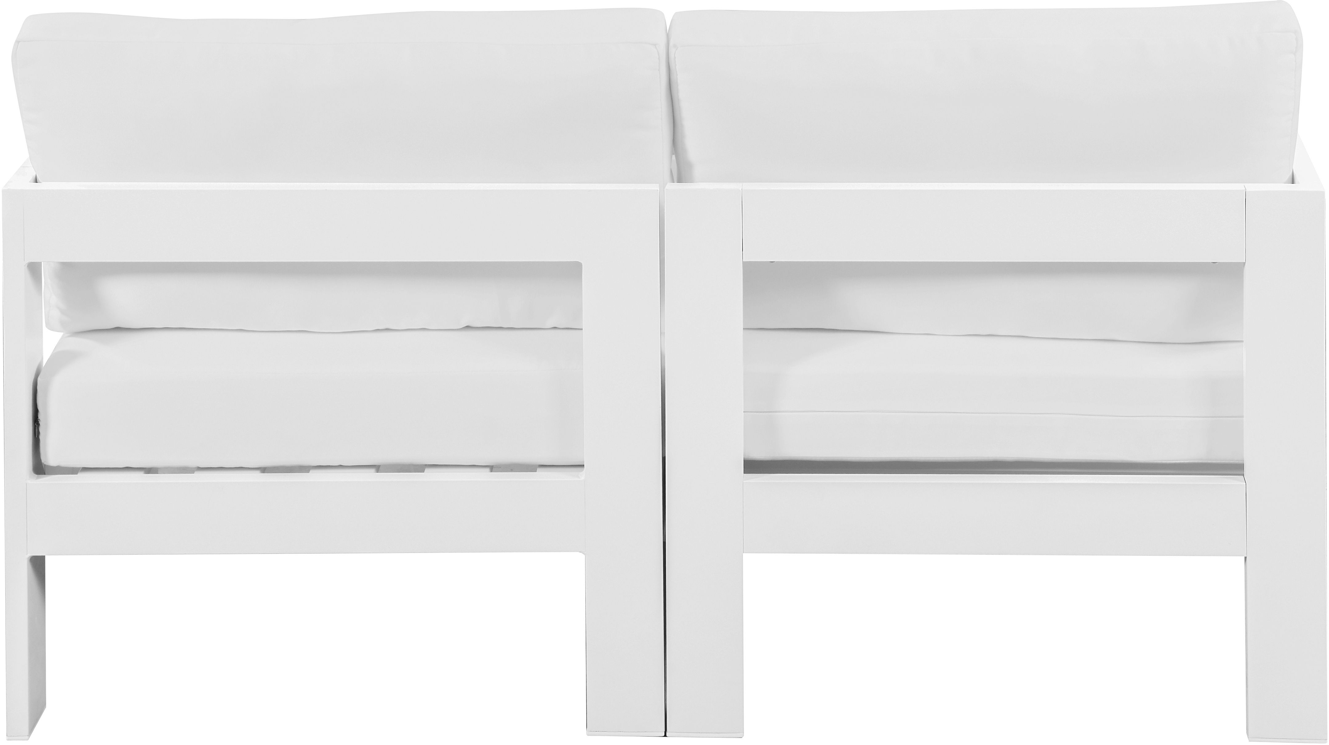 Nizuc - Outdoor Patio 2 Piece Modular Sofa With White Frame - White