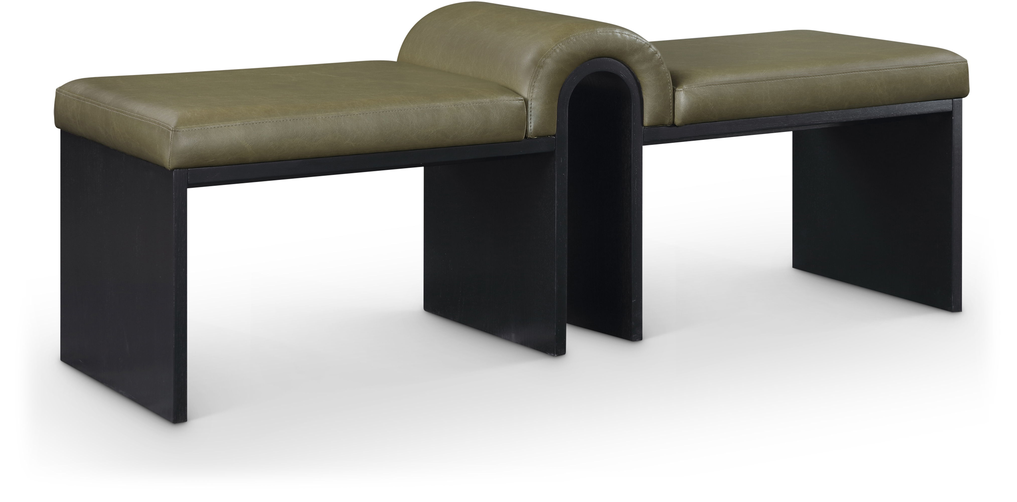 Delphine - Vegan Leather Bench - Olive