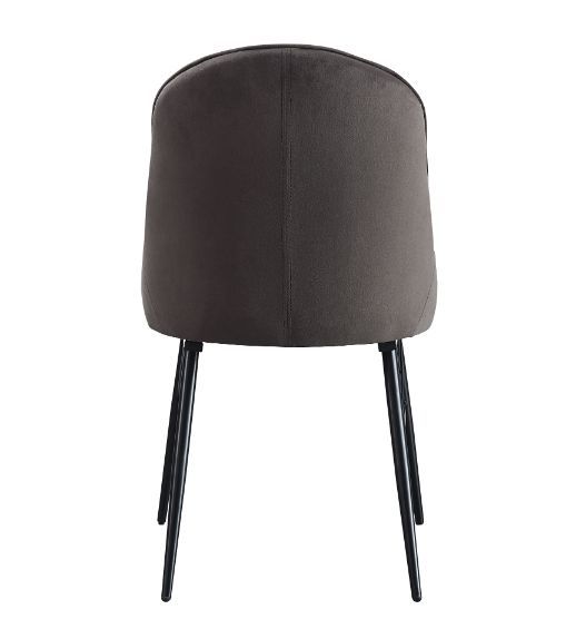 Abraham - Side Chair (Set of 2) - Dark Gray Fabric & Black, dark gray, view 2