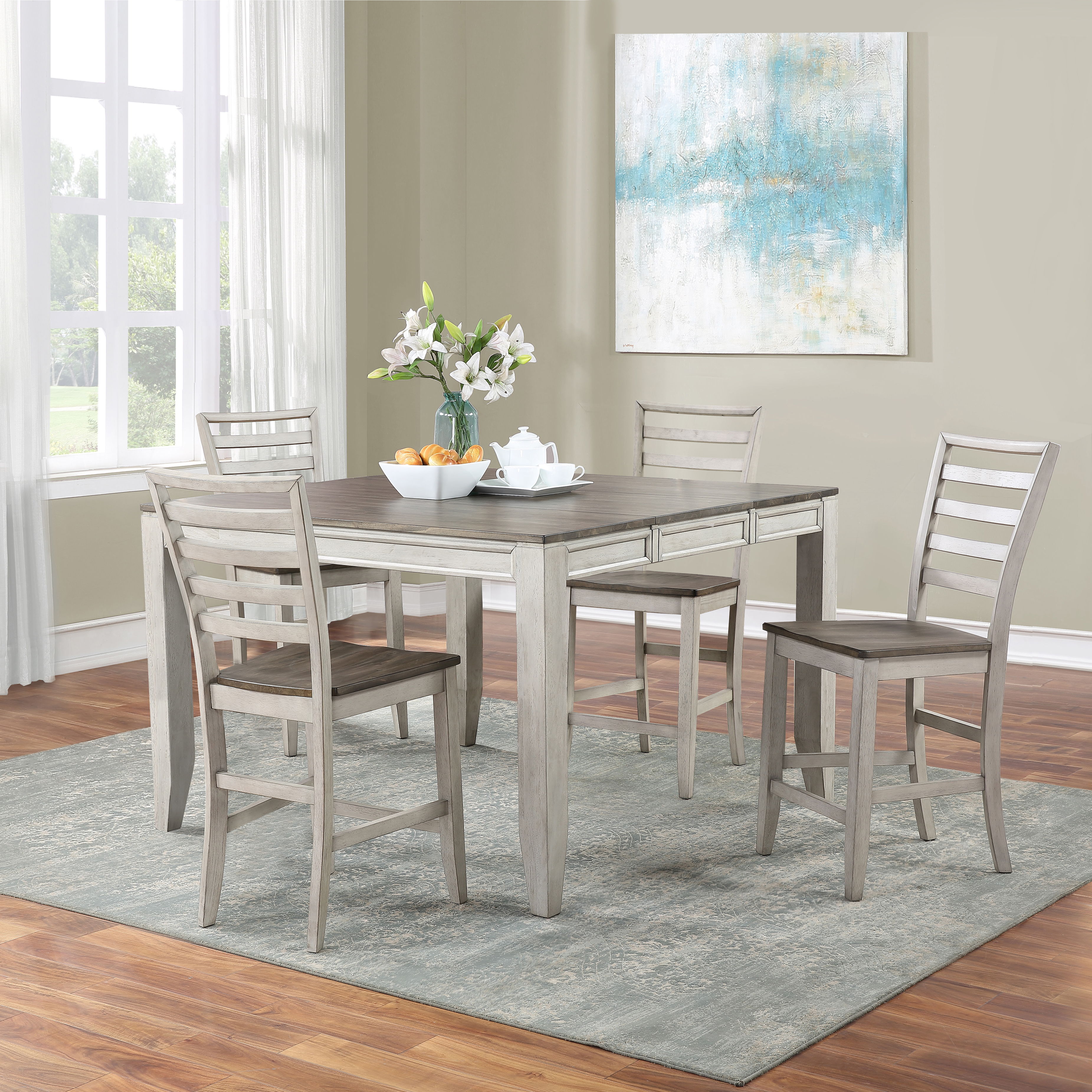 Abacus - 5 Piece Dining Set - Gray Image