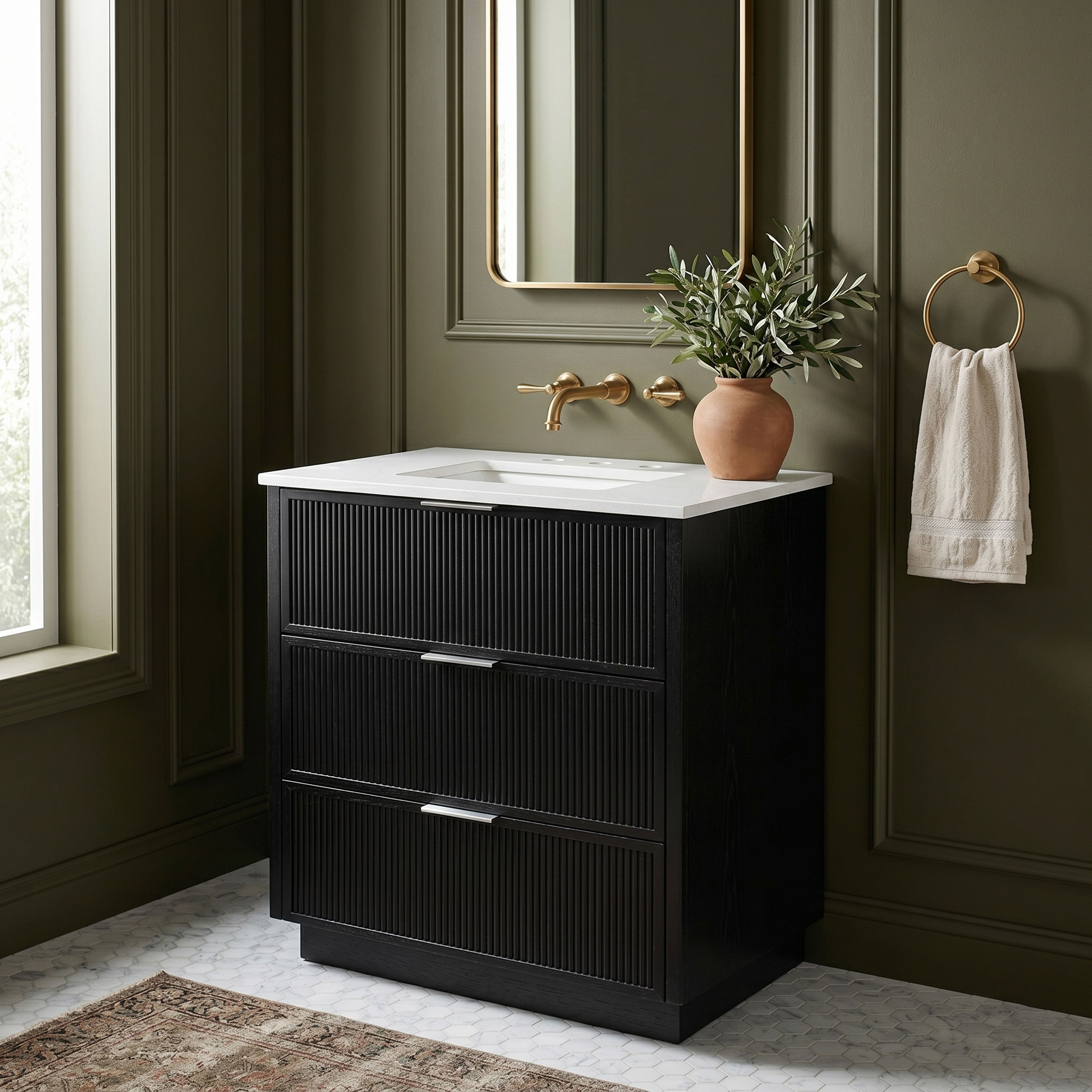 Willard - 30'' Bathroom Vanity - Black / White