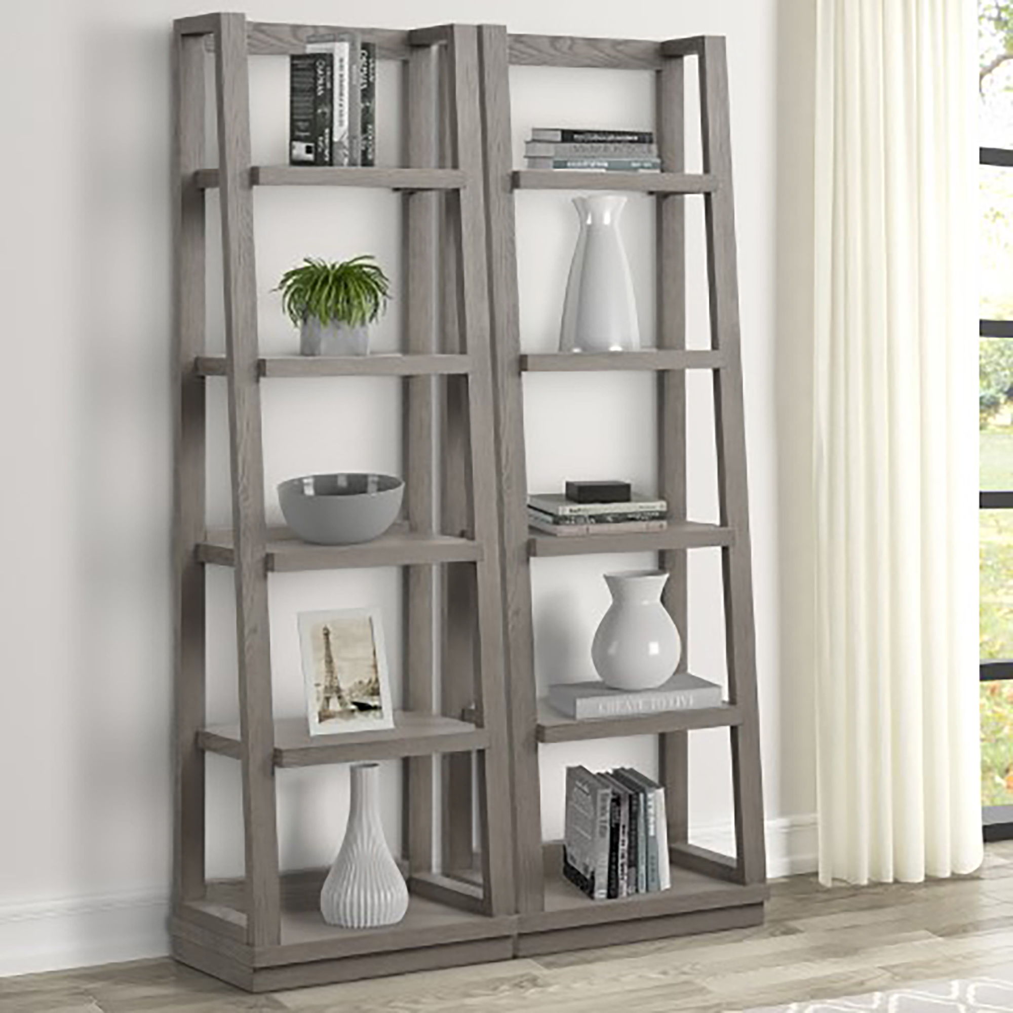 Parker House Pure Modern - Pair of Angled Etagere Bookcase Piers - Moonstone