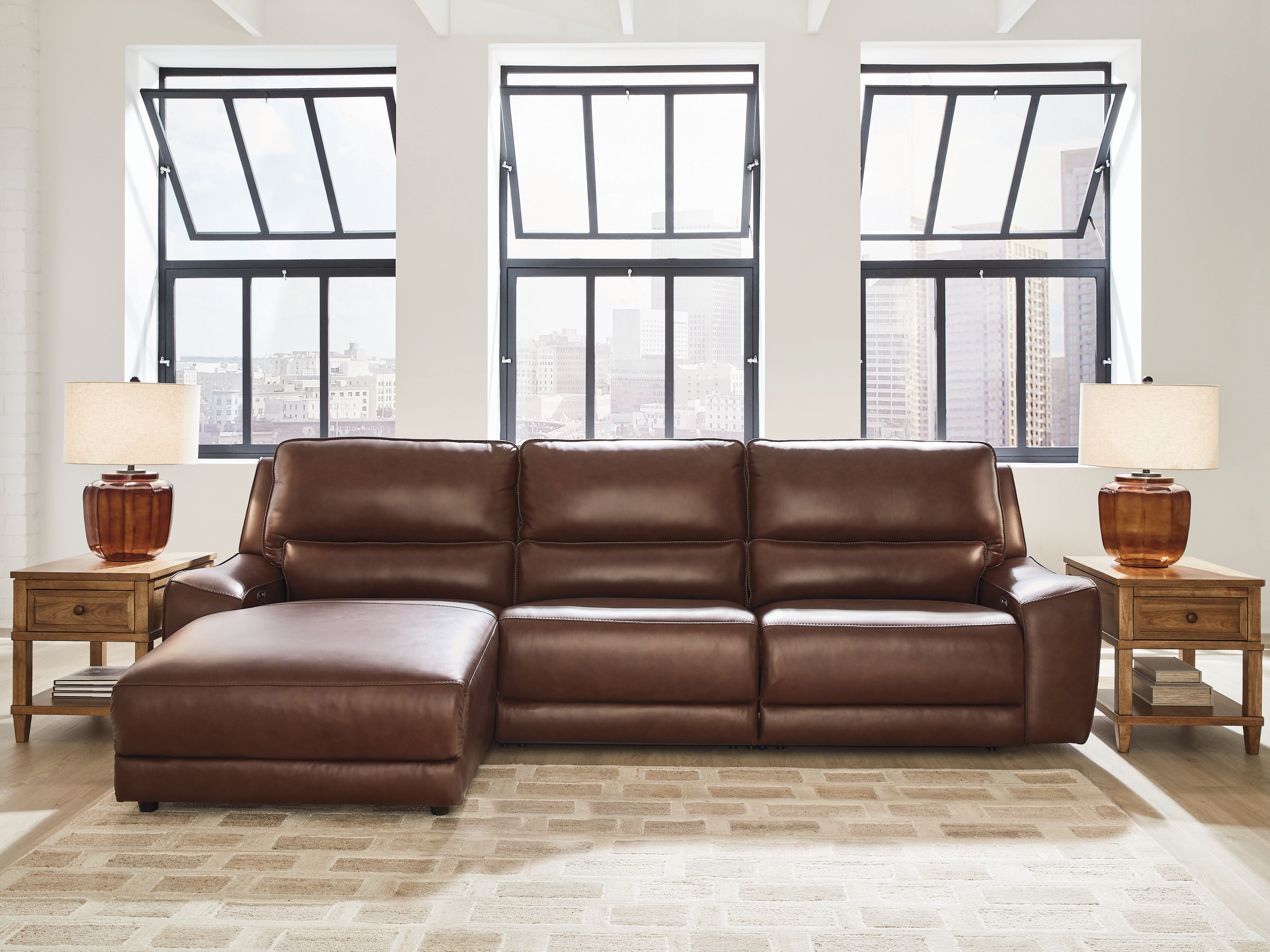 Ashley Furniture DeepWakes - 3-Piece Power Reclining Sofa With LAF Press Back Power Chaise - Canyon - Image 5