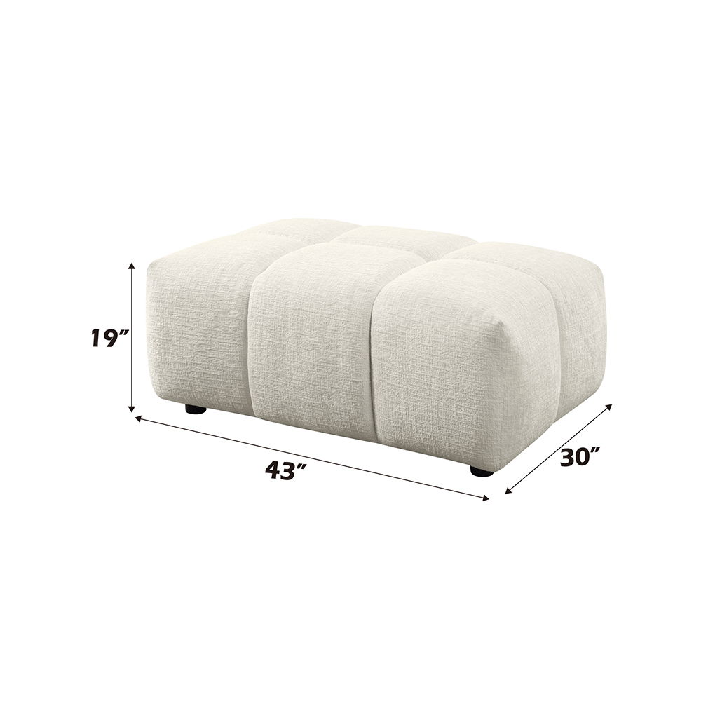 Loanna - Ottoman - Beige Linen, white, view 6