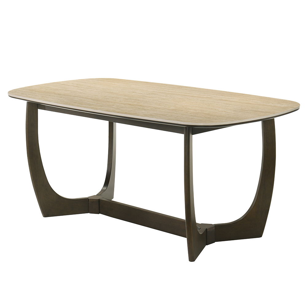Davita - Dining Table With Ceramic Top - Walnut, light brown, view 6