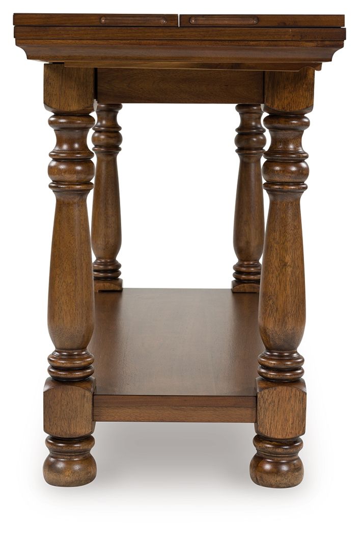 Ashley Furniture Sturlayne - Flip Top Sofa Table - Brown - Image 5