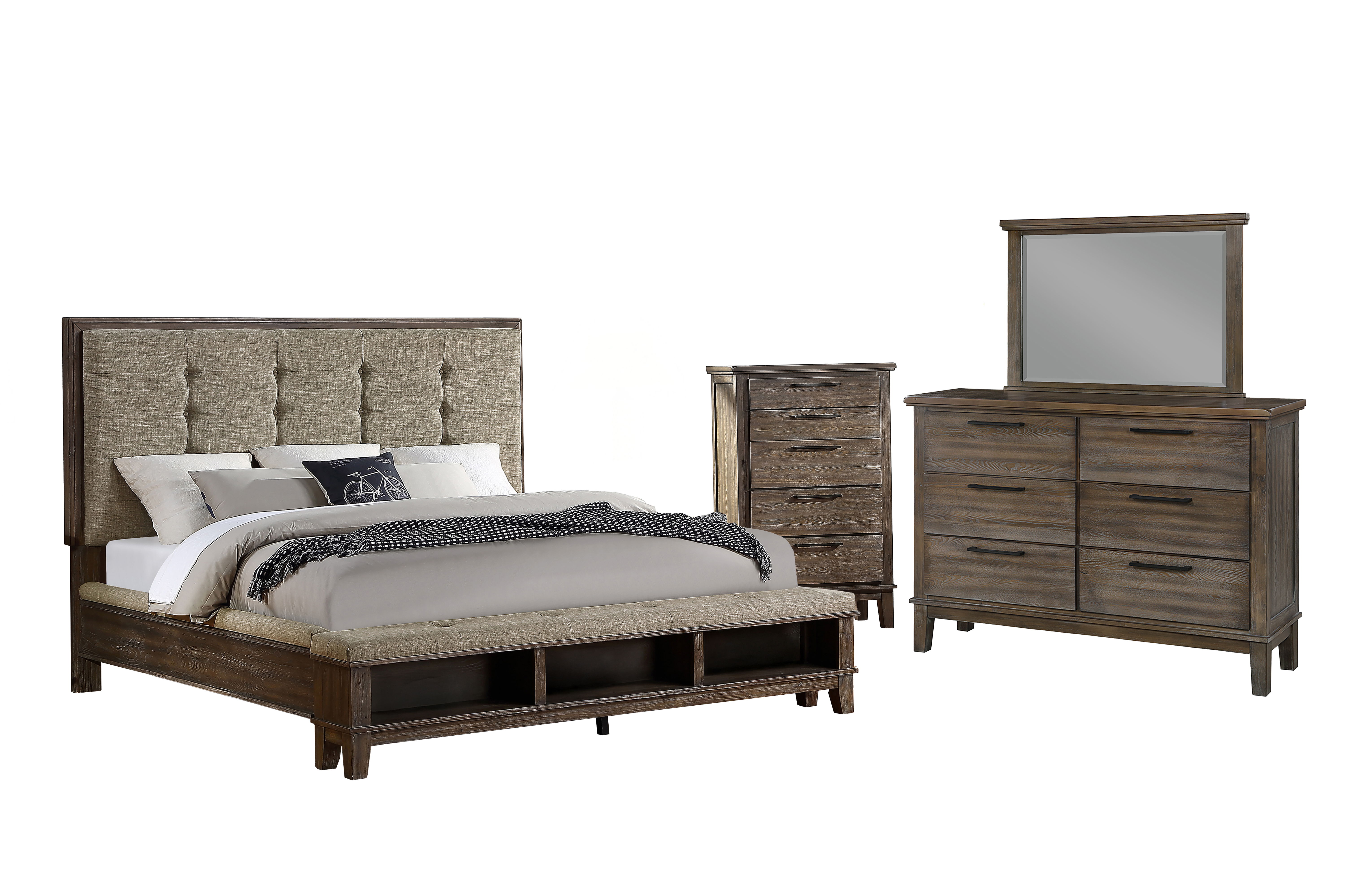 Queen · 4 Pc · Bed & Dresser & Mirror & Chest