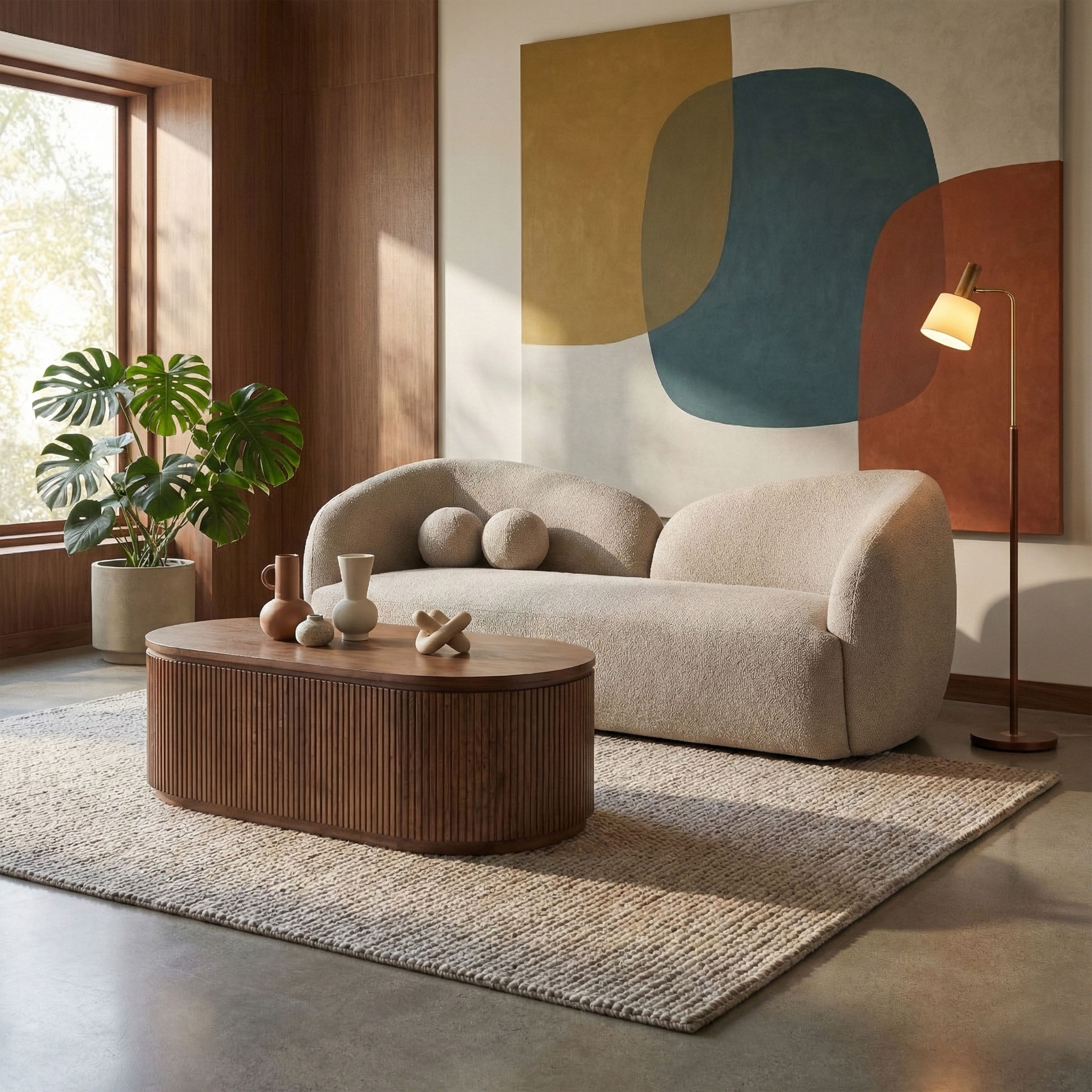 Elowen - Fabric Upholstered Sofa - Beige