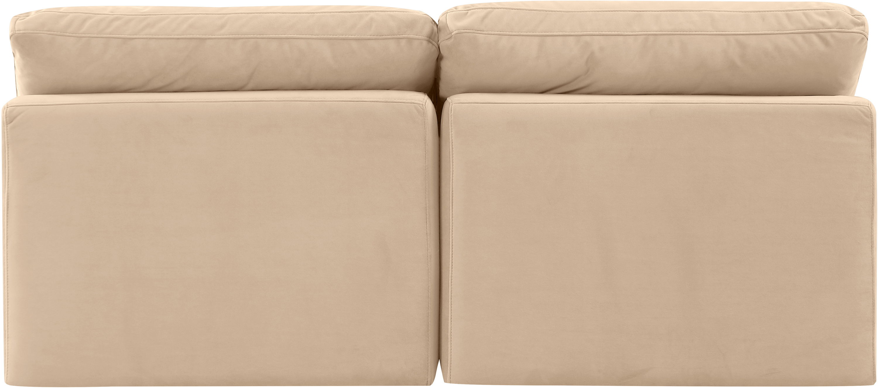 Indulge - Velvet 2 Piece Modular Armless Sofa - Beige