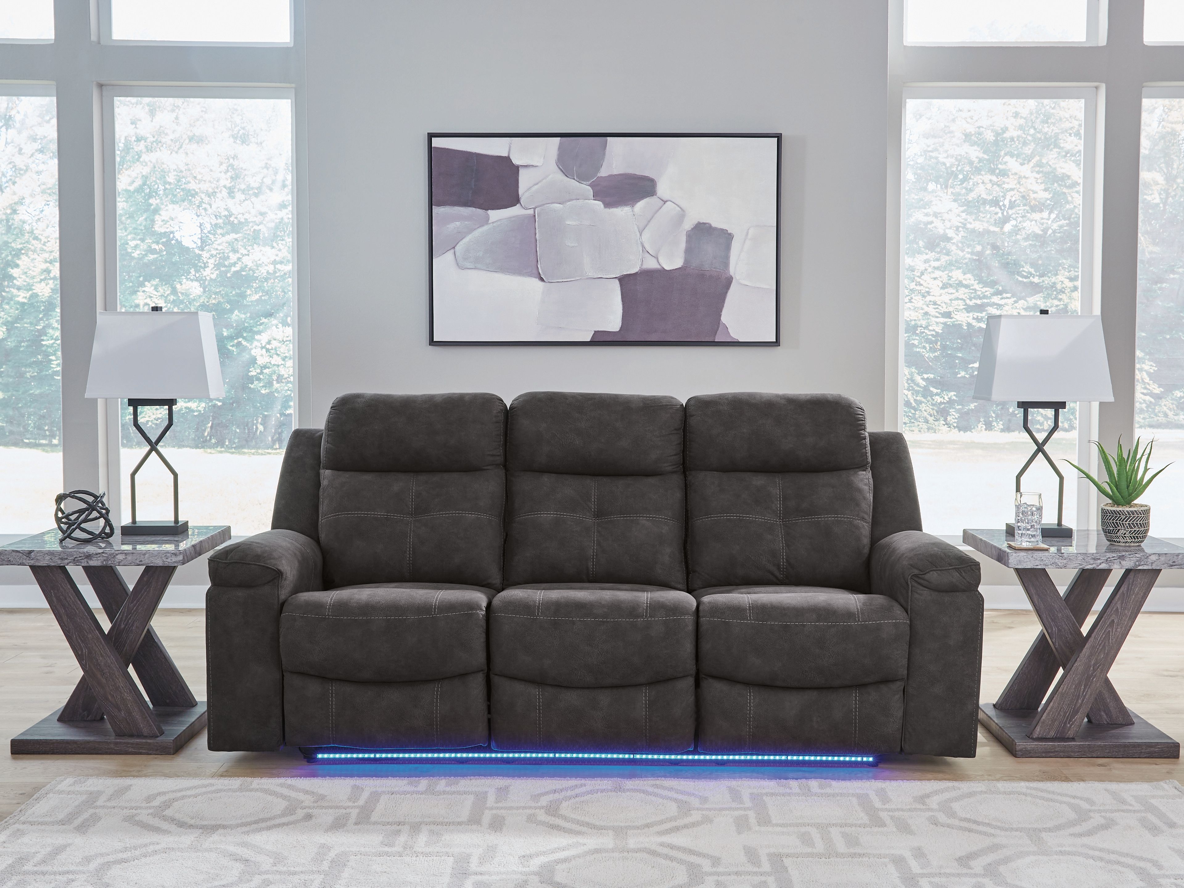 Ashley Furniture Brysonview - Reclining Sofa - Charcoal - Image 9