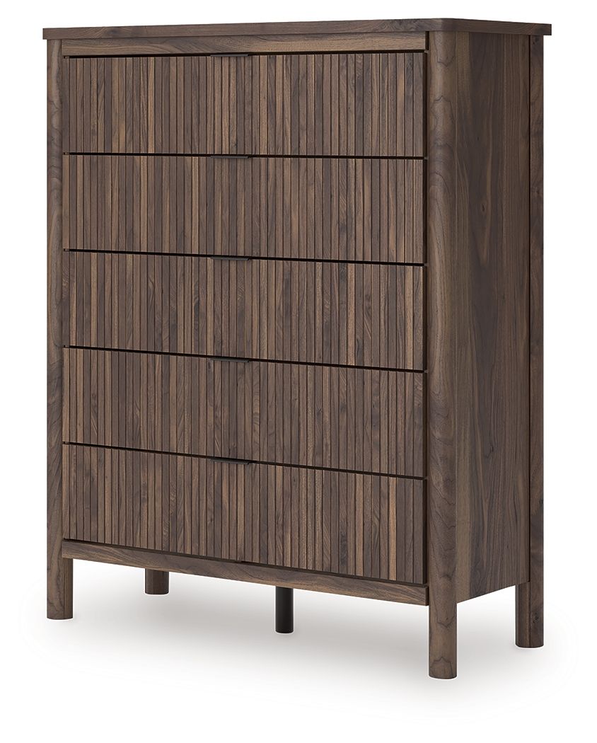 Ashley Furniture Pamytta - Five Drawer Wide Chest - Brown - Image 5