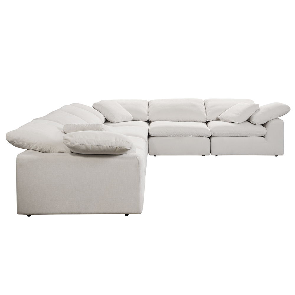 Naveen - Modular Armless Chair - Ivory Linen, white, view 5