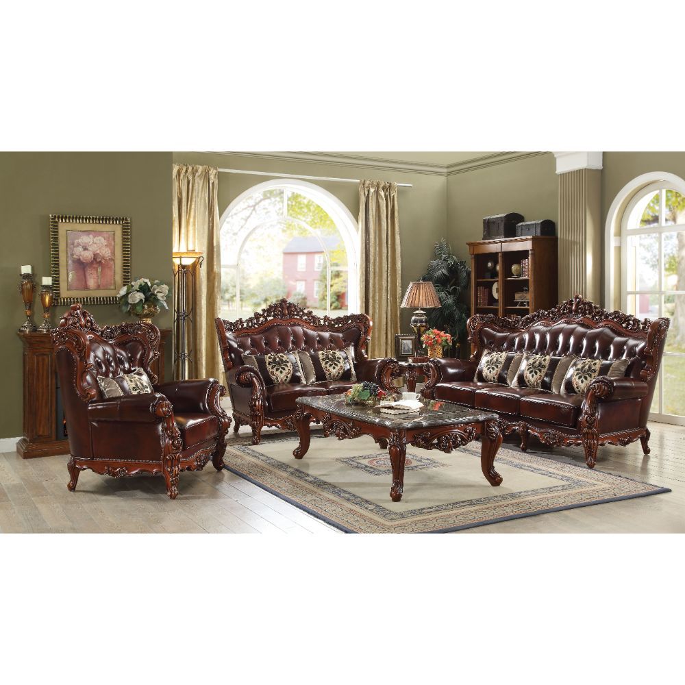Eustoma - Sofa - Cherry Top Grain Leather Match & Walnut, dark brown, view 6