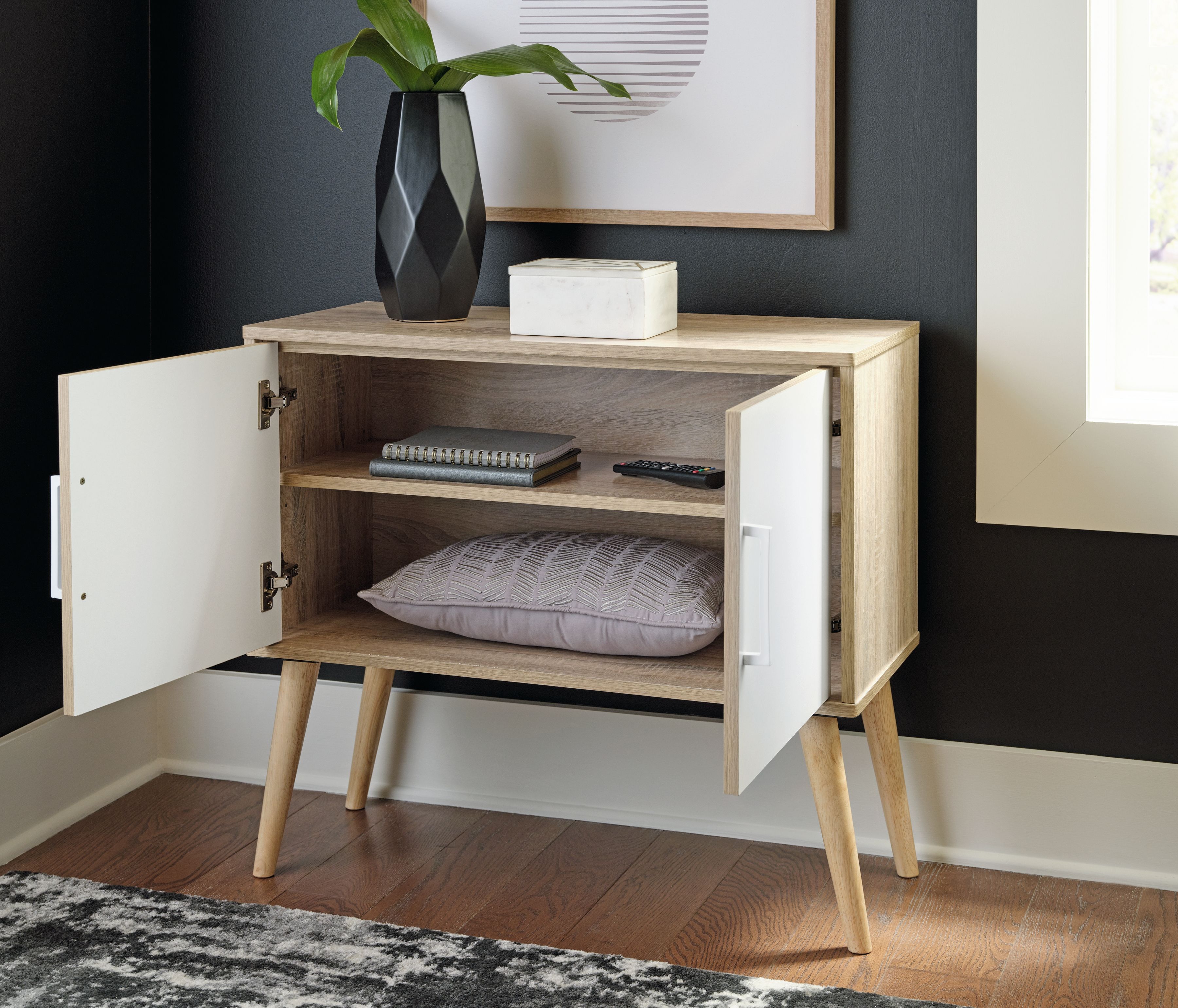 Ashley Furniture Orinfield - Accent Cabinet - Natural / White - Image 6