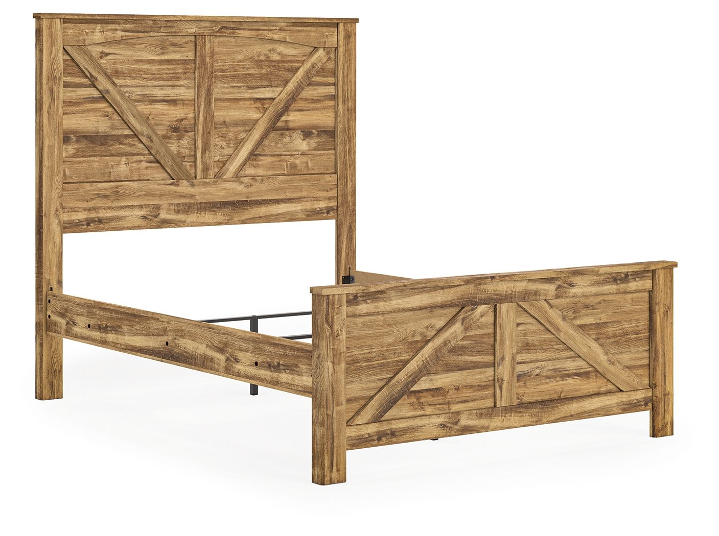 Ashley Furniture Maystonna - Queen Crossbuck Panel Bed - Brown - Image 4