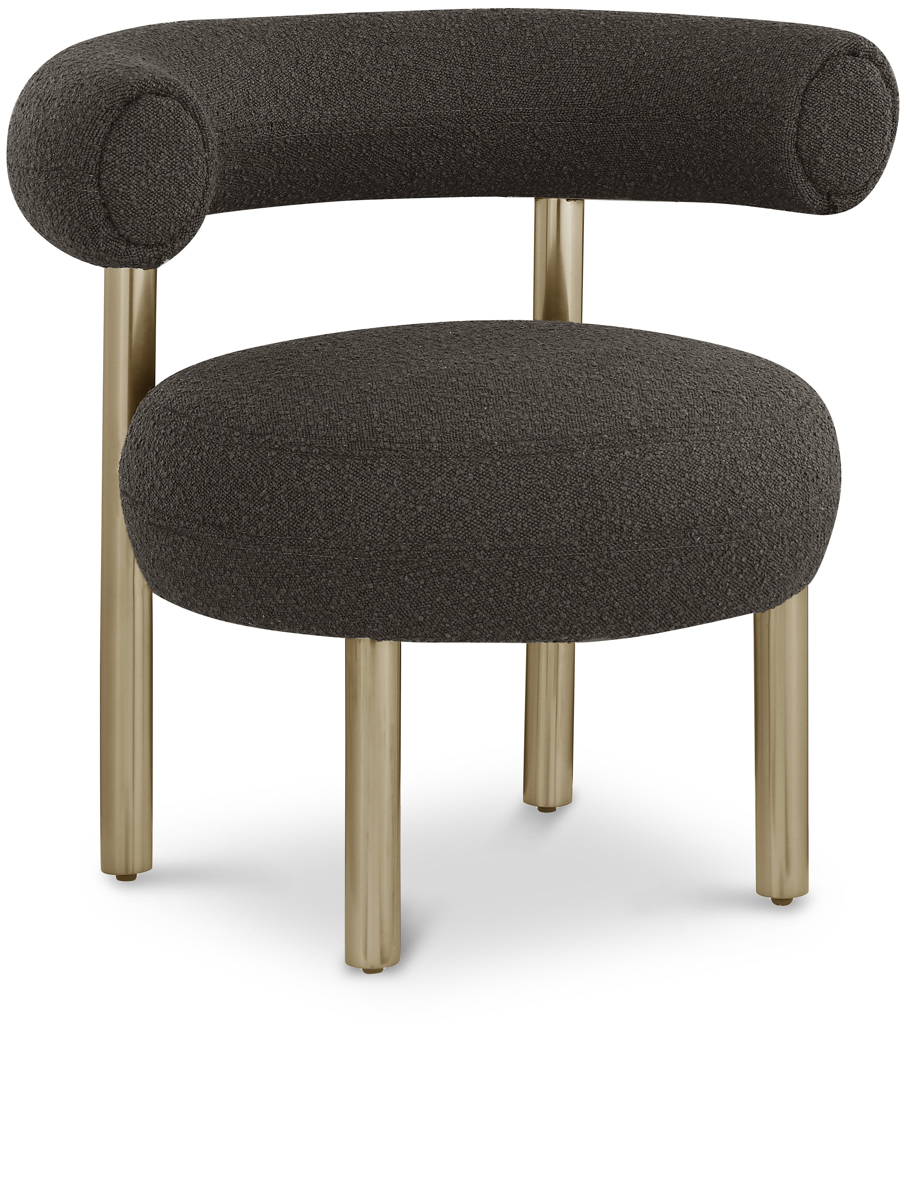 Bordeaux - Boucle Fabric Accent Chair - Brown