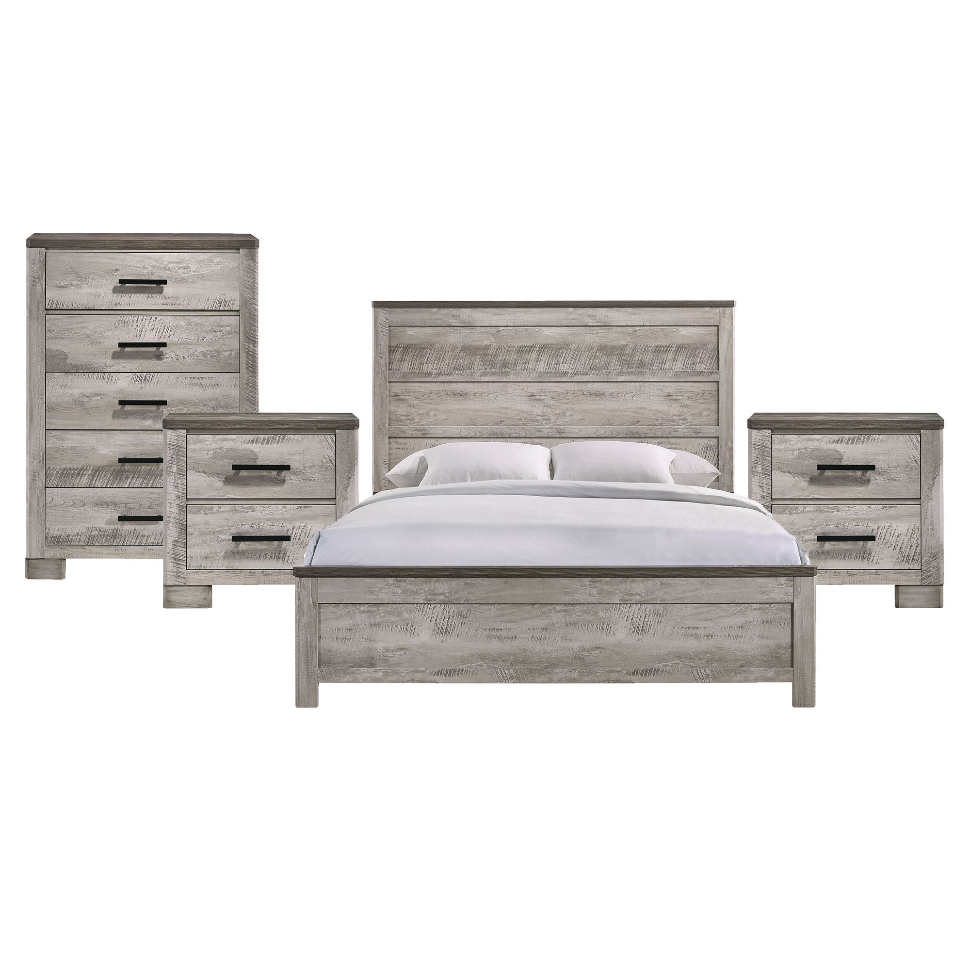 King · 4 Pc · Bedroom Set With 2 Nightstands & Chest