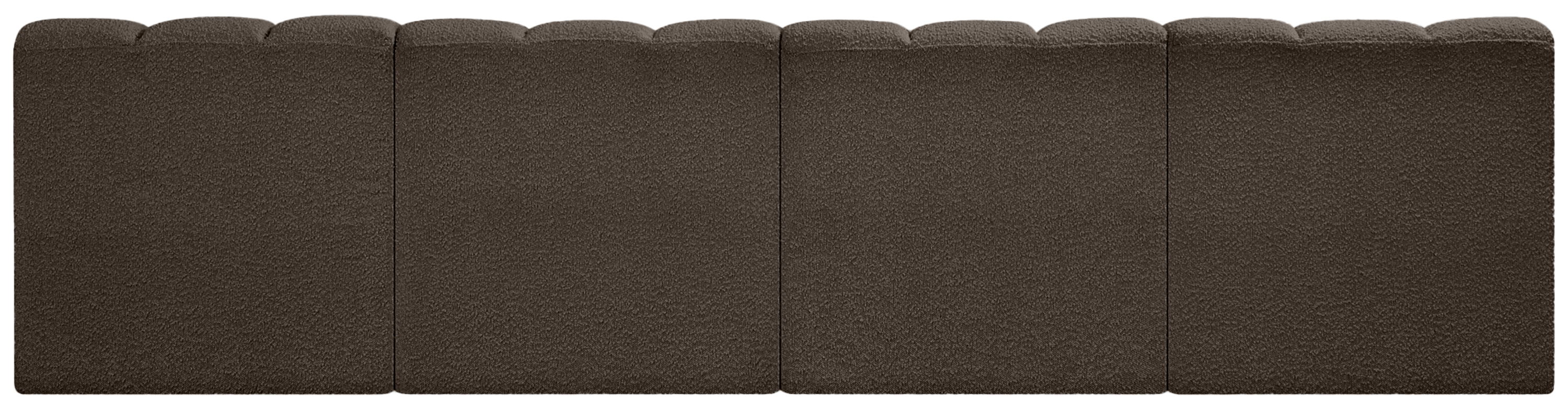 Arc - Boucle Fabric 4 Pieces Modular Sofa - Brown